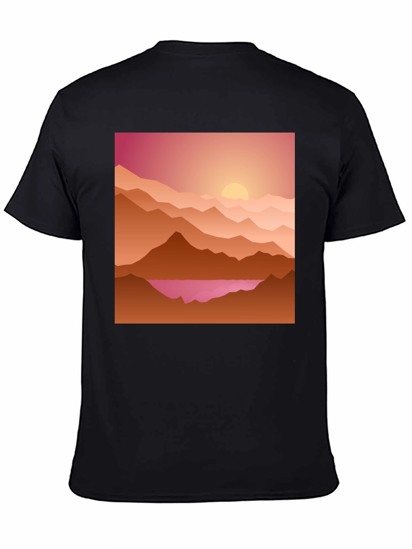 Black Sunset Mountain Graphic Tee - Casual Style view 4