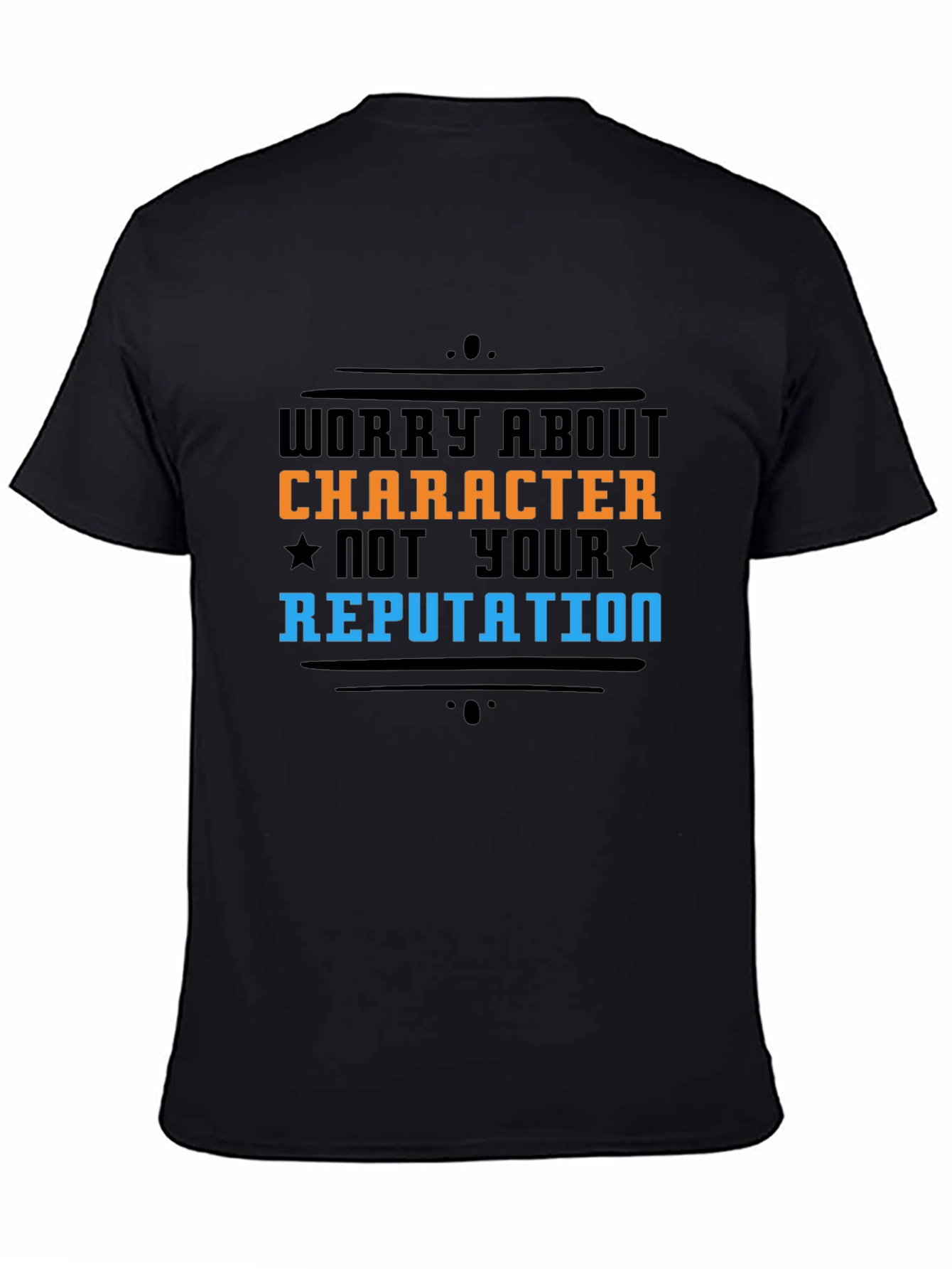 Black Worry About Character T-Shirt view 4