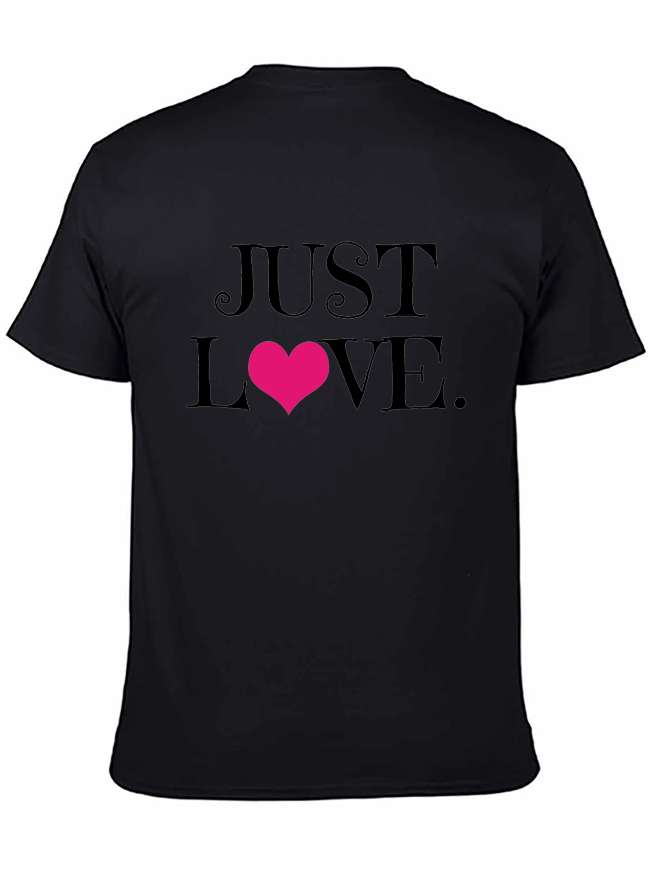 Black Just Love Graphic Tee - Soft Cotton Blend view 4
