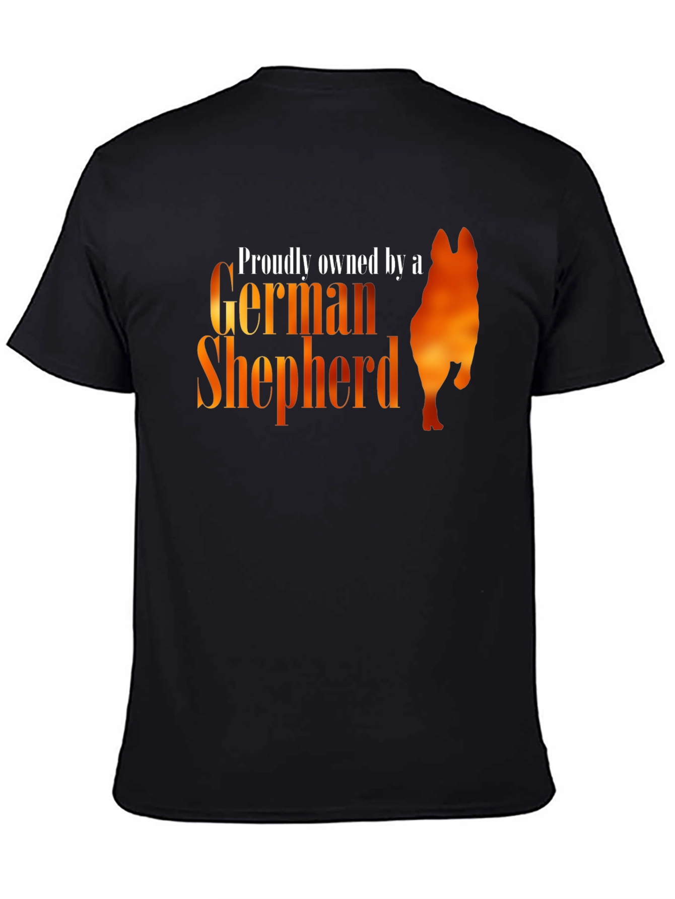 Black Proudly Owned by a German Shepherd T-Shirt view 4