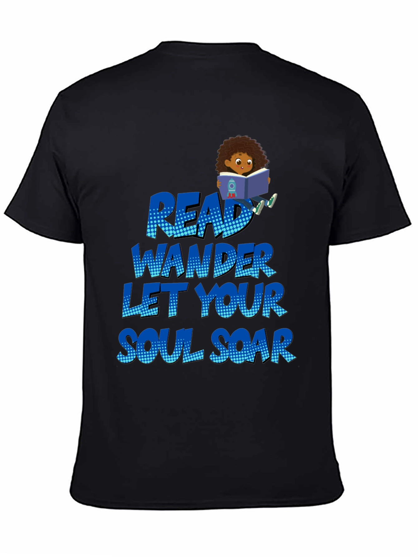 Black Read Wander Soul Soar Black T-Shirt view 4