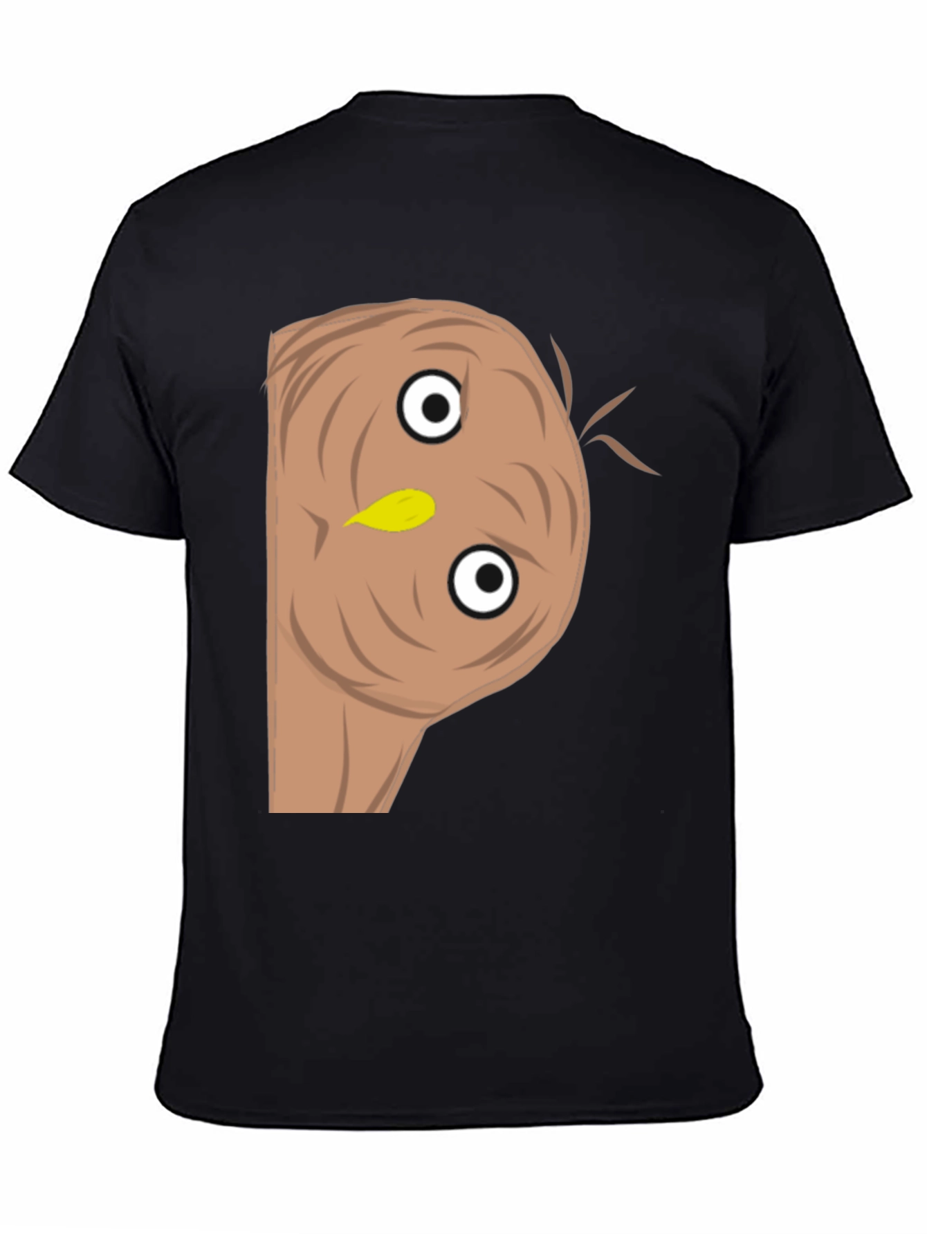 Black Funny Upside Down Owl Graphic Tee view 4
