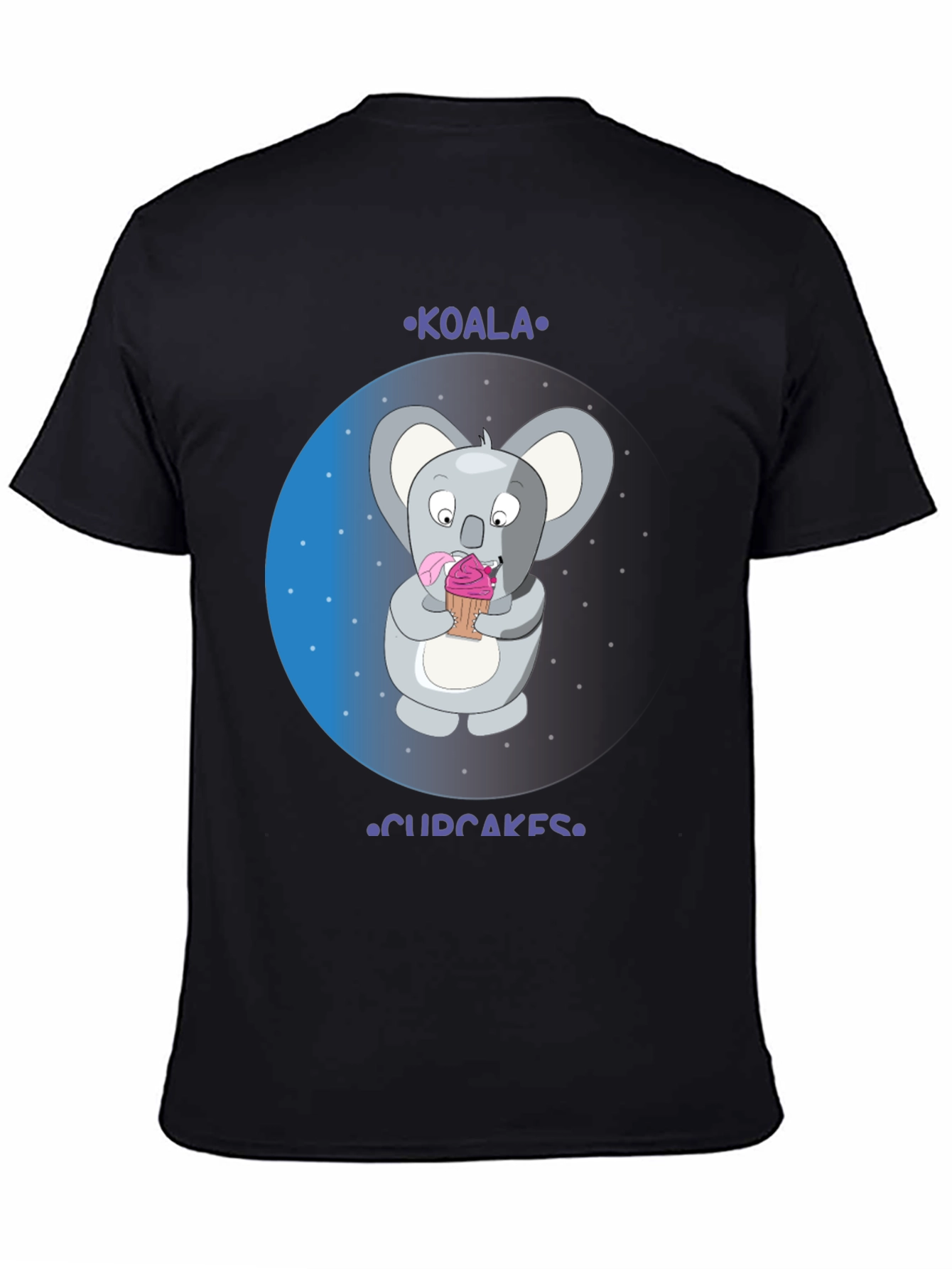 Black Koala Cupcakes Black T-Shirt view 4