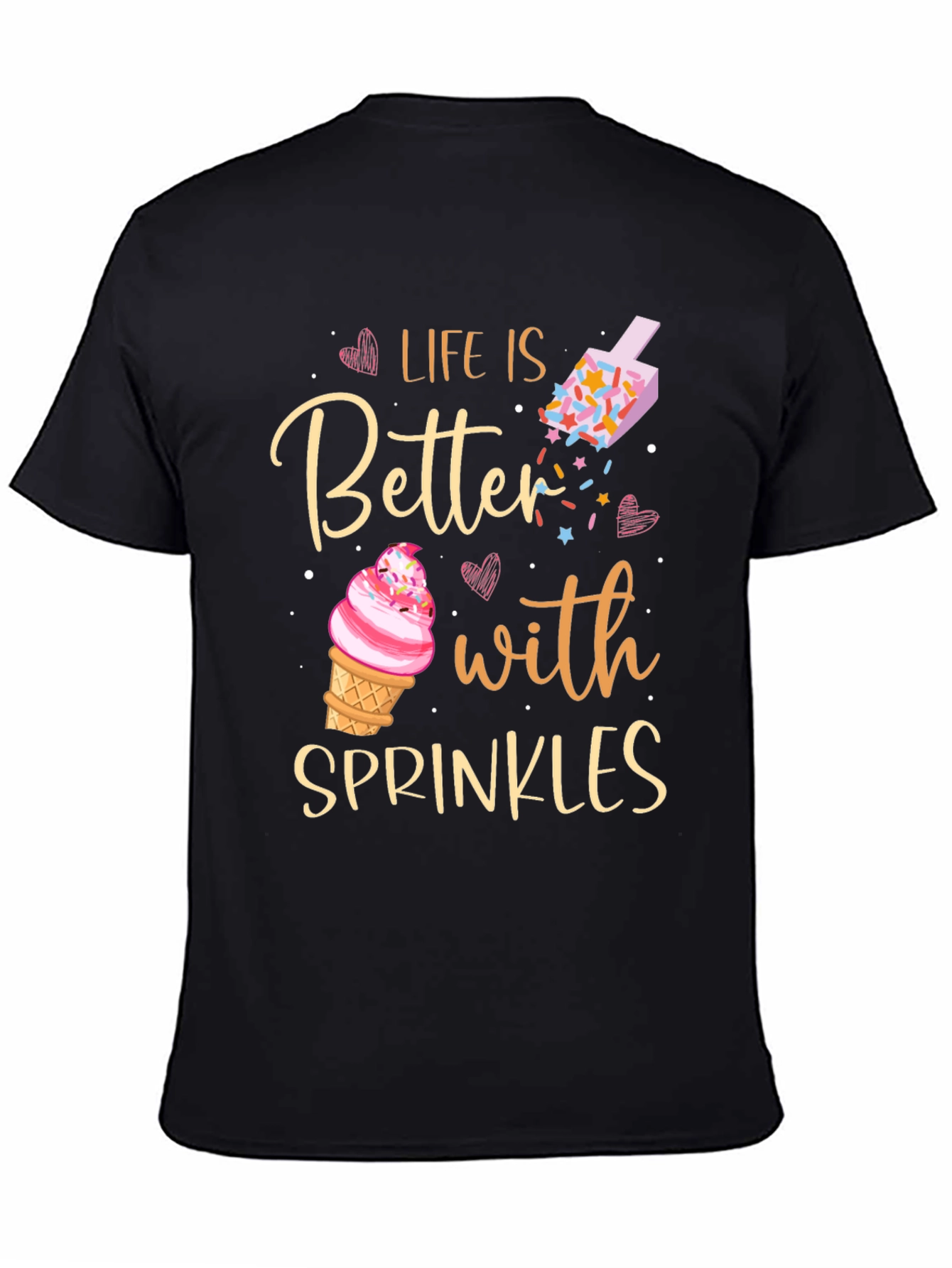 Black Life is Better with Sprinkles T-Shirt view 4