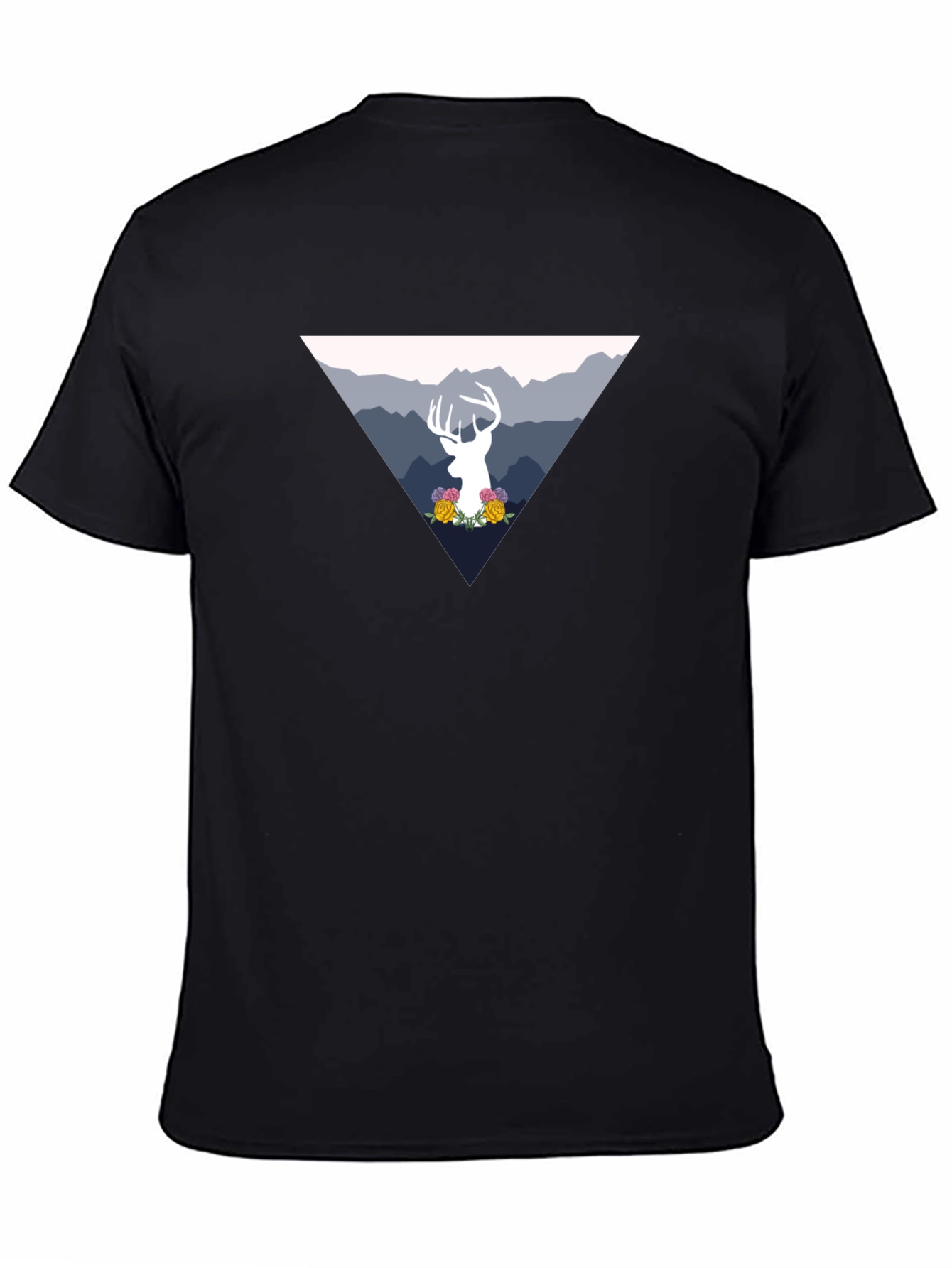 Black Deer Mountain Graphic Tee - Black Unisex T-Shirt view 4