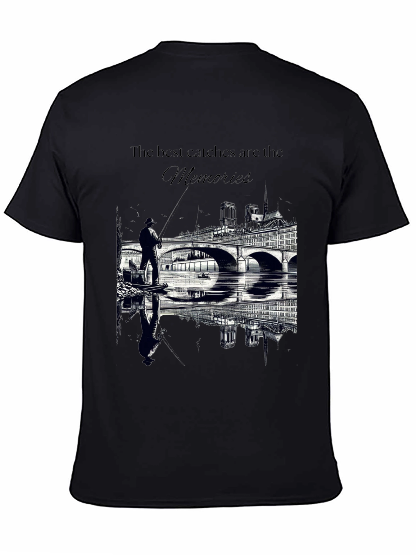 Black The Best Catches Are The Memories Graphic Tee view 4