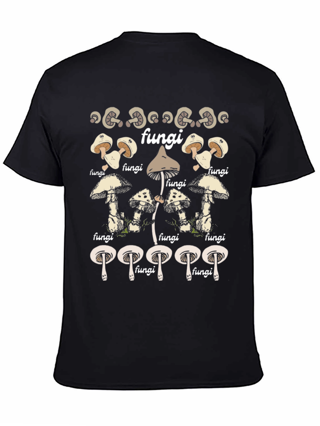Black Fungi Graphic Tee - Unique Mushroom Design T-Shirt view 4