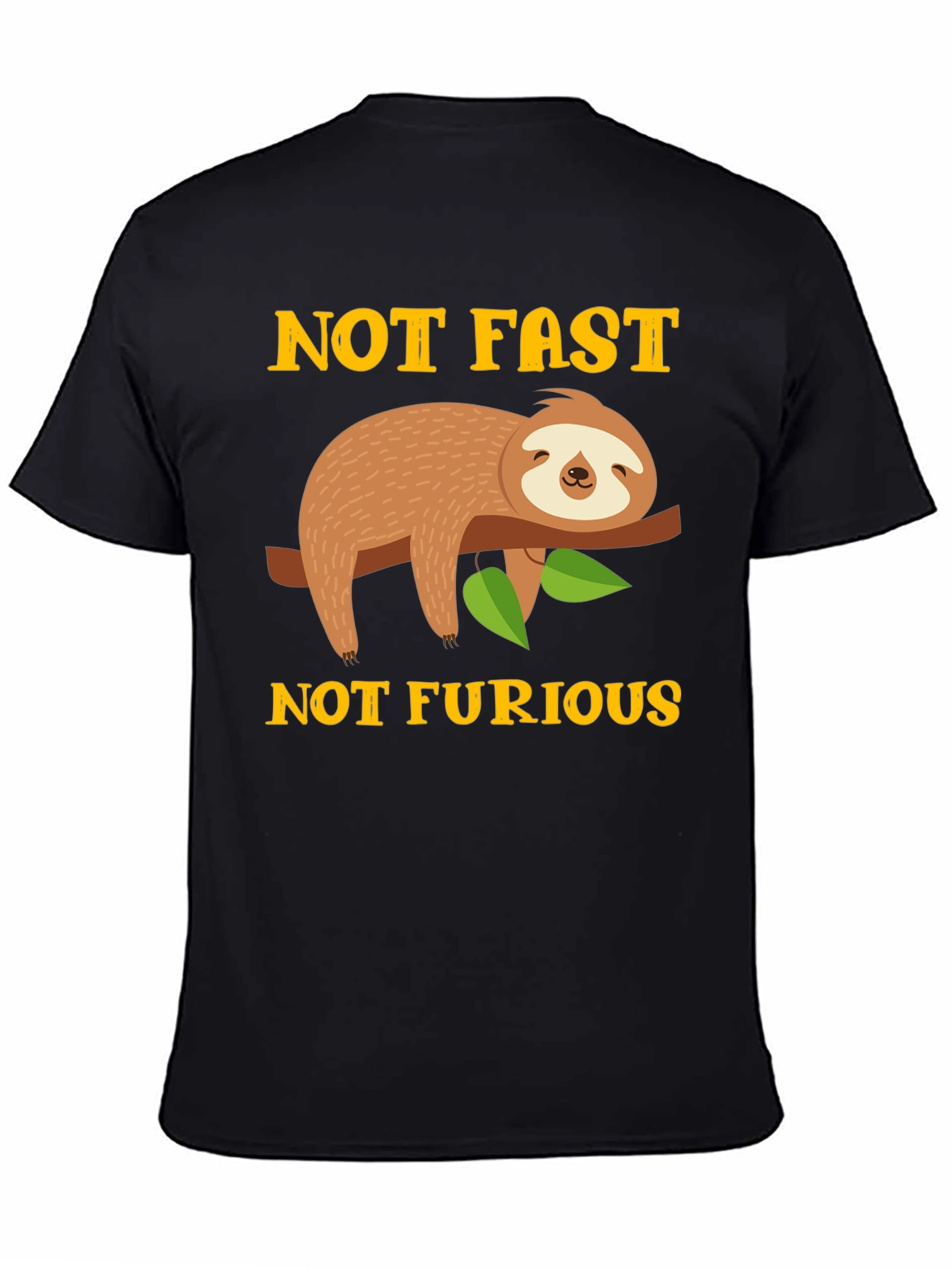 Black Not Fast Not Furious Sloth Graphic Tee view 4