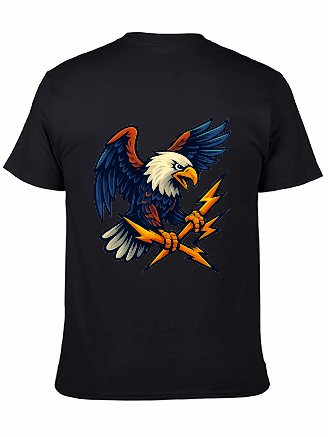 Black Eagle Lightning Bolt Graphic T-Shirt view 4