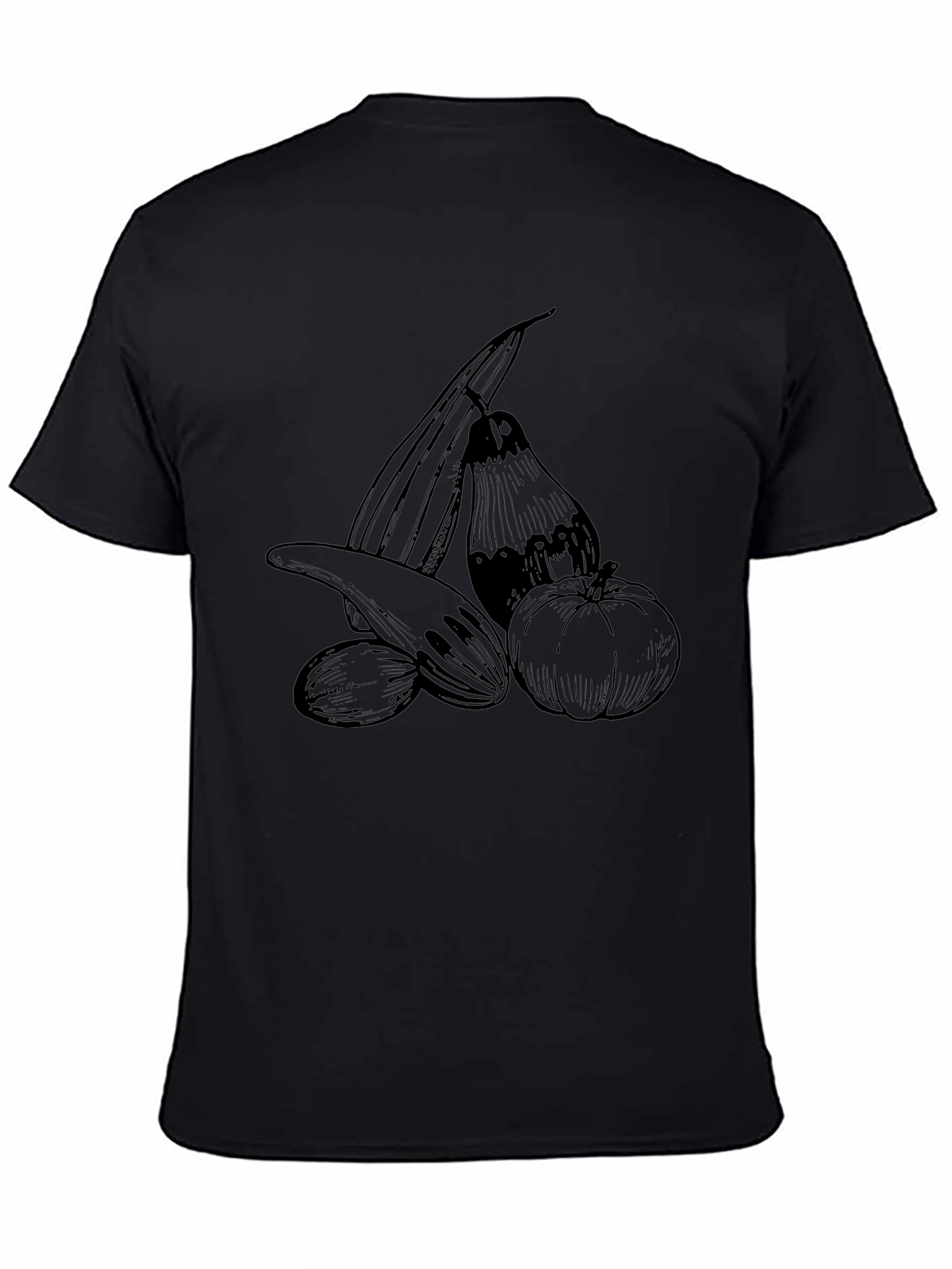 Harvest Vegetables Graphic T-Shirt, Black - 4