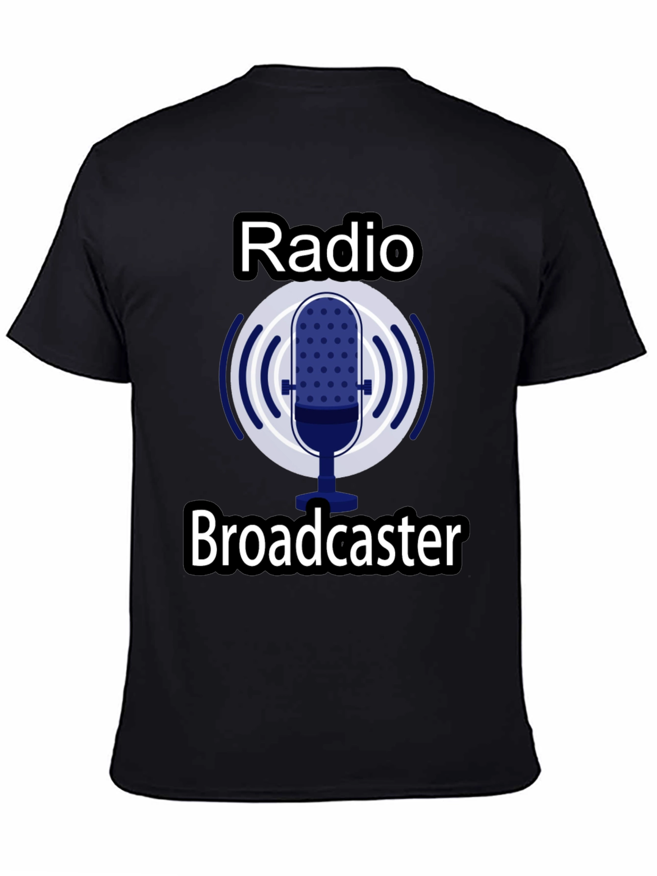 Black Radio Broadcaster Graphic T-Shirt - Black view 4
