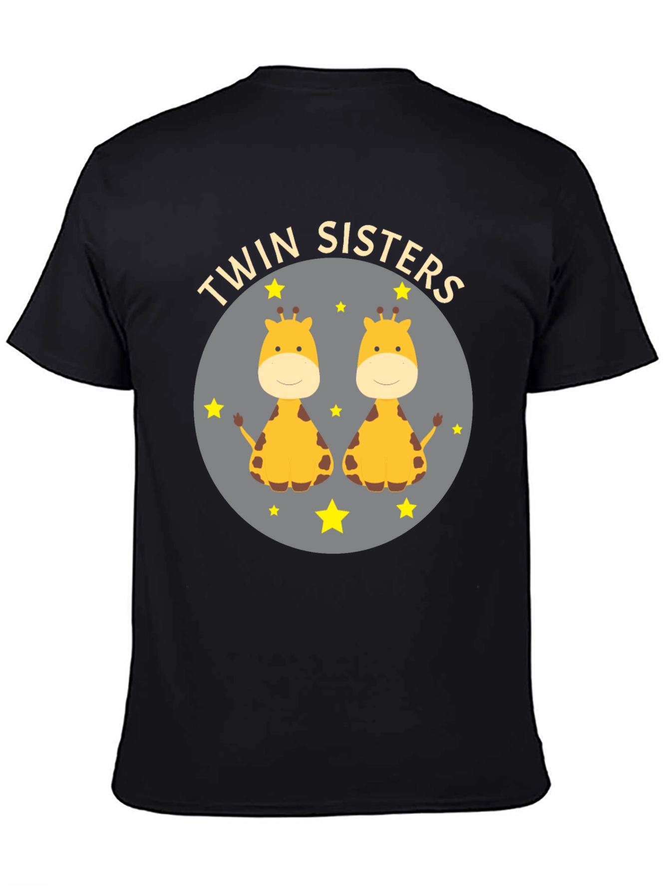 Black Twin Sisters Giraffe Graphic Tee view 4