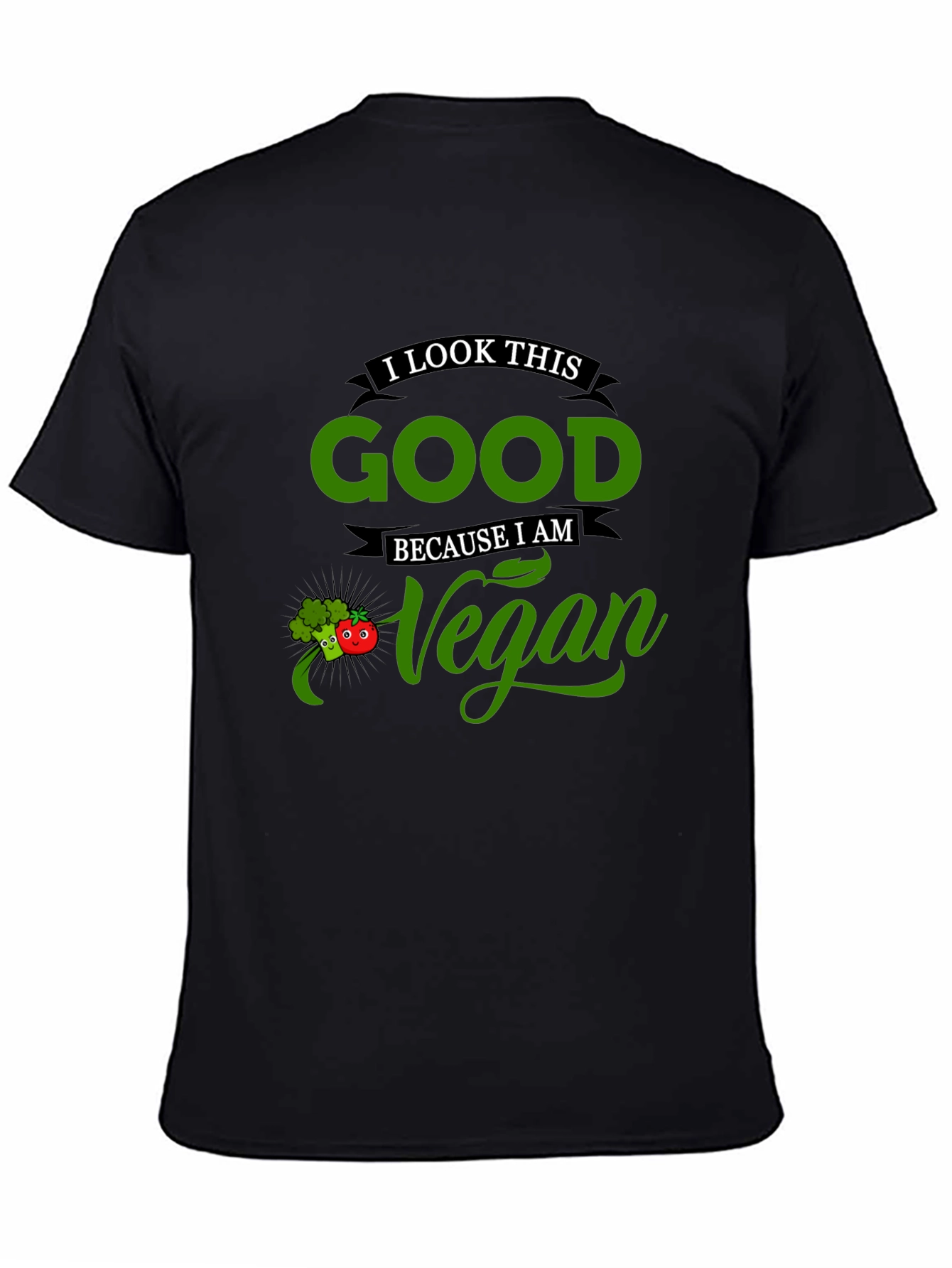 Black Vegan Lifestyle Graphic Tee - Look Good Feel Good view 4
