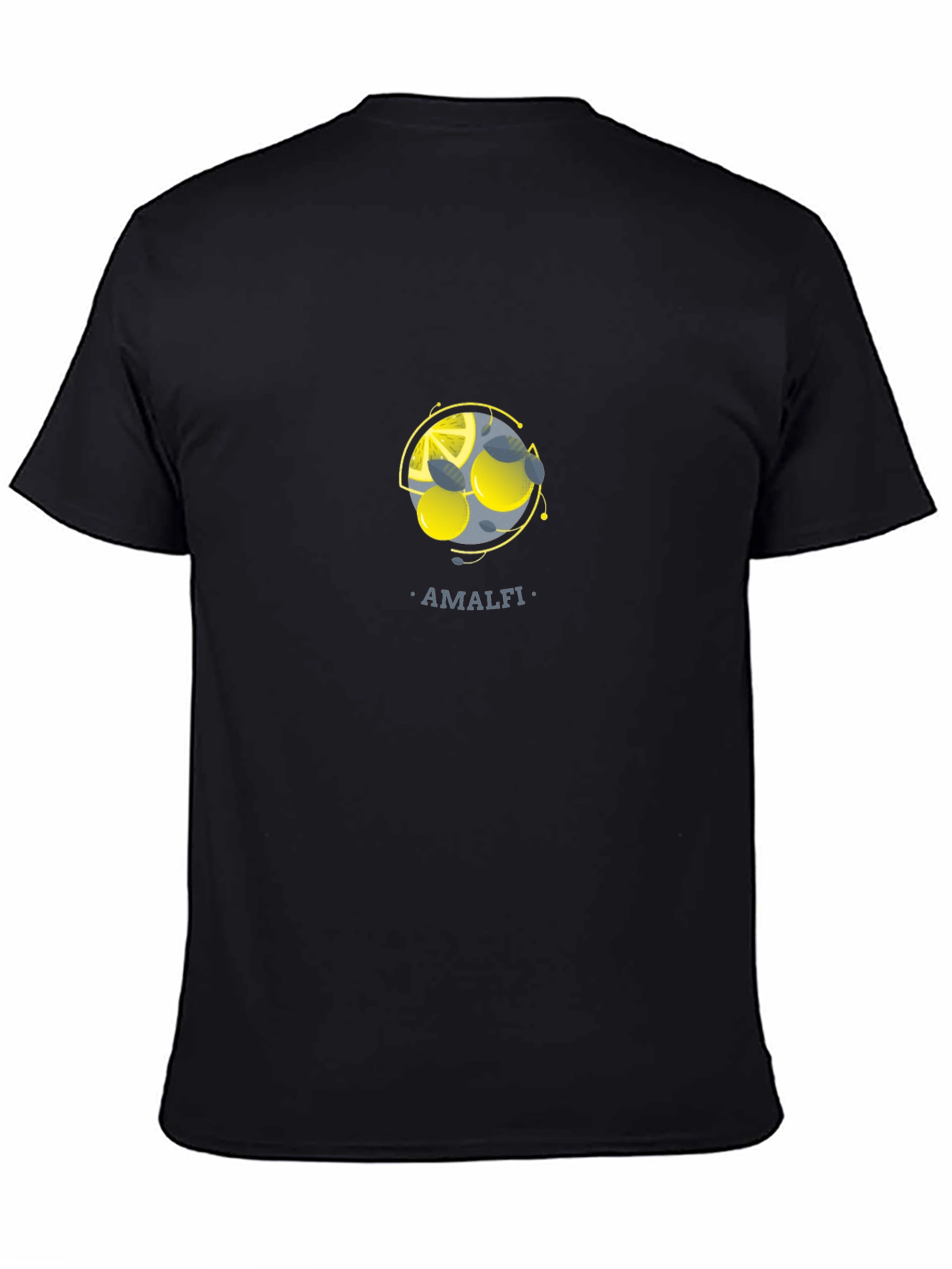 Black Amalfi Lemons Graphic Black T-Shirt view 4