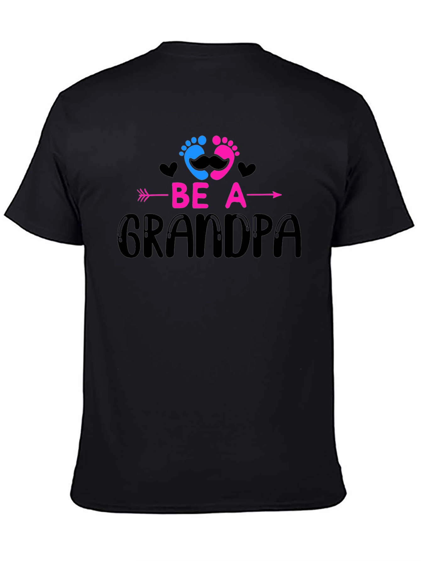 Black Be A Grandpa T-Shirt Baby Reveal Announcement view 4