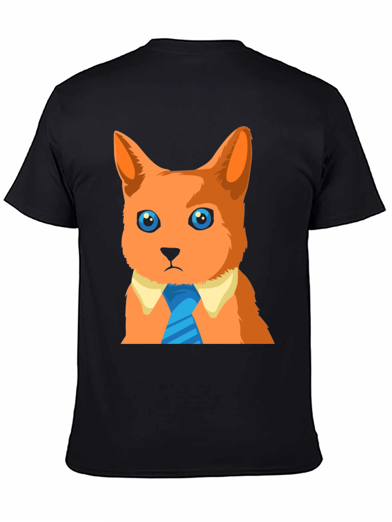 Black Cool Cat in a Tie Graphic T-Shirt view 4