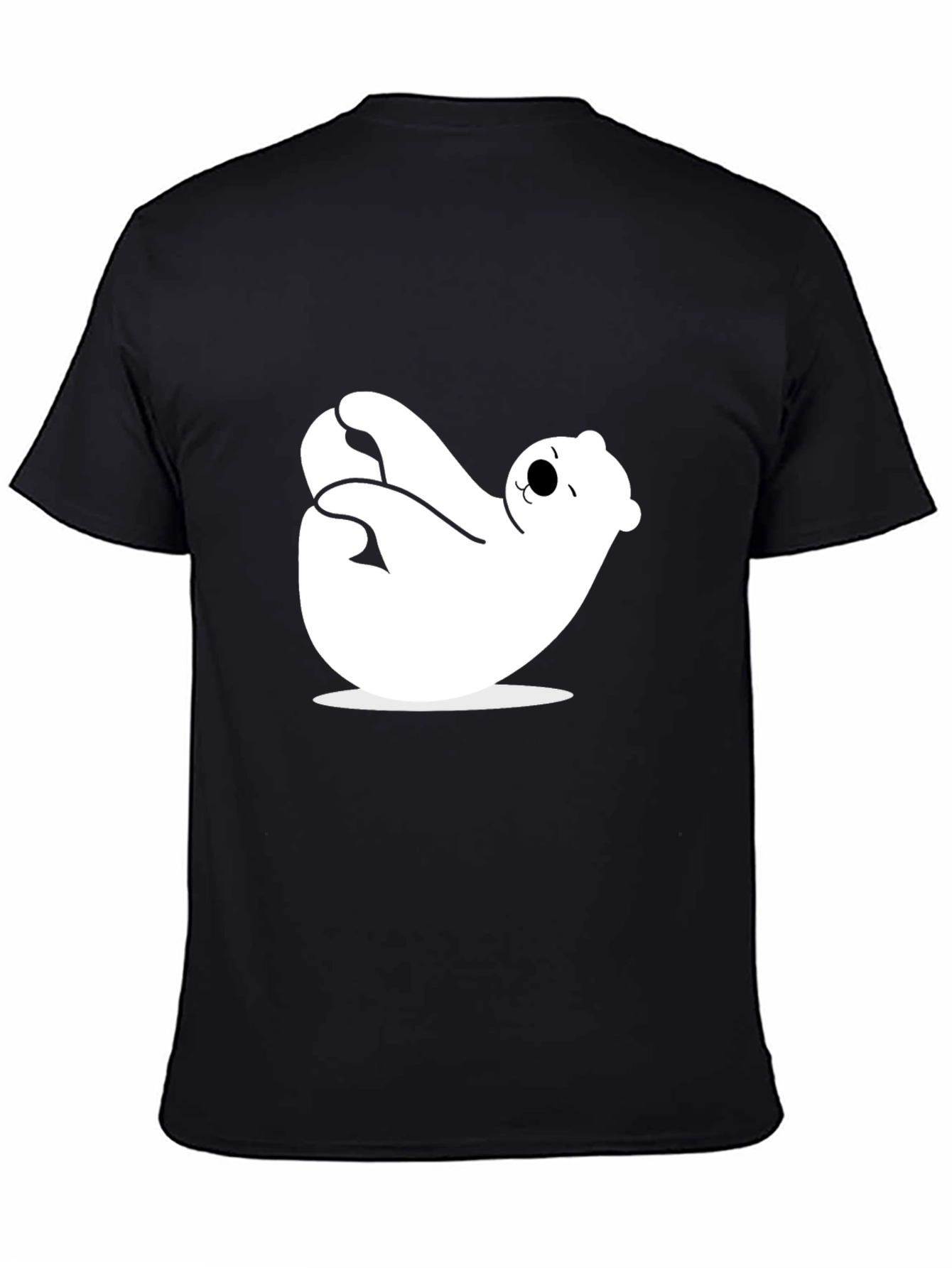 Black Relaxing Polar Bear Black Graphic Tee view 4