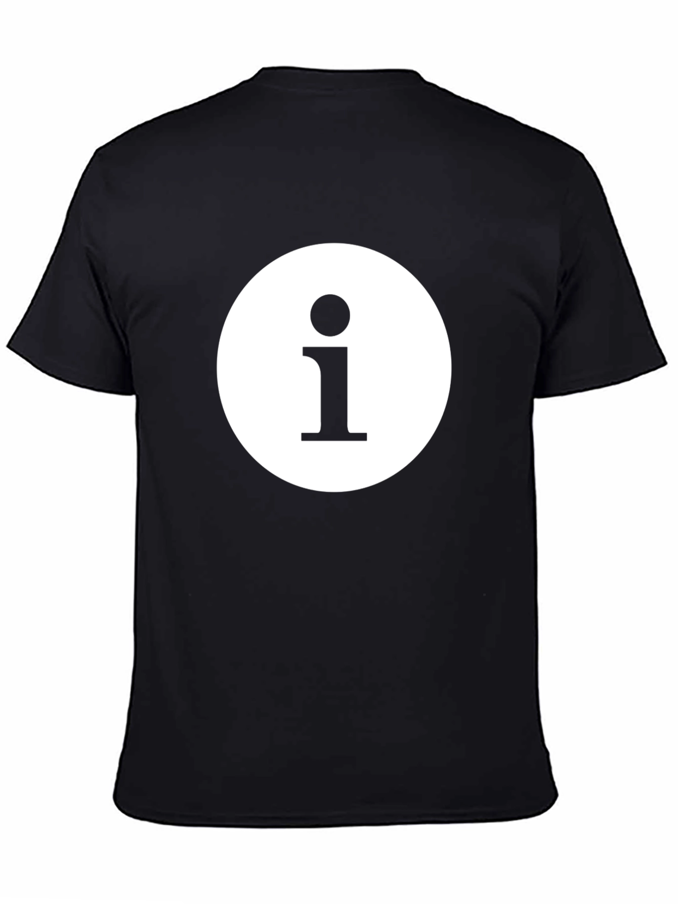 Black Info Icon Graphic Black T-Shirt view 4