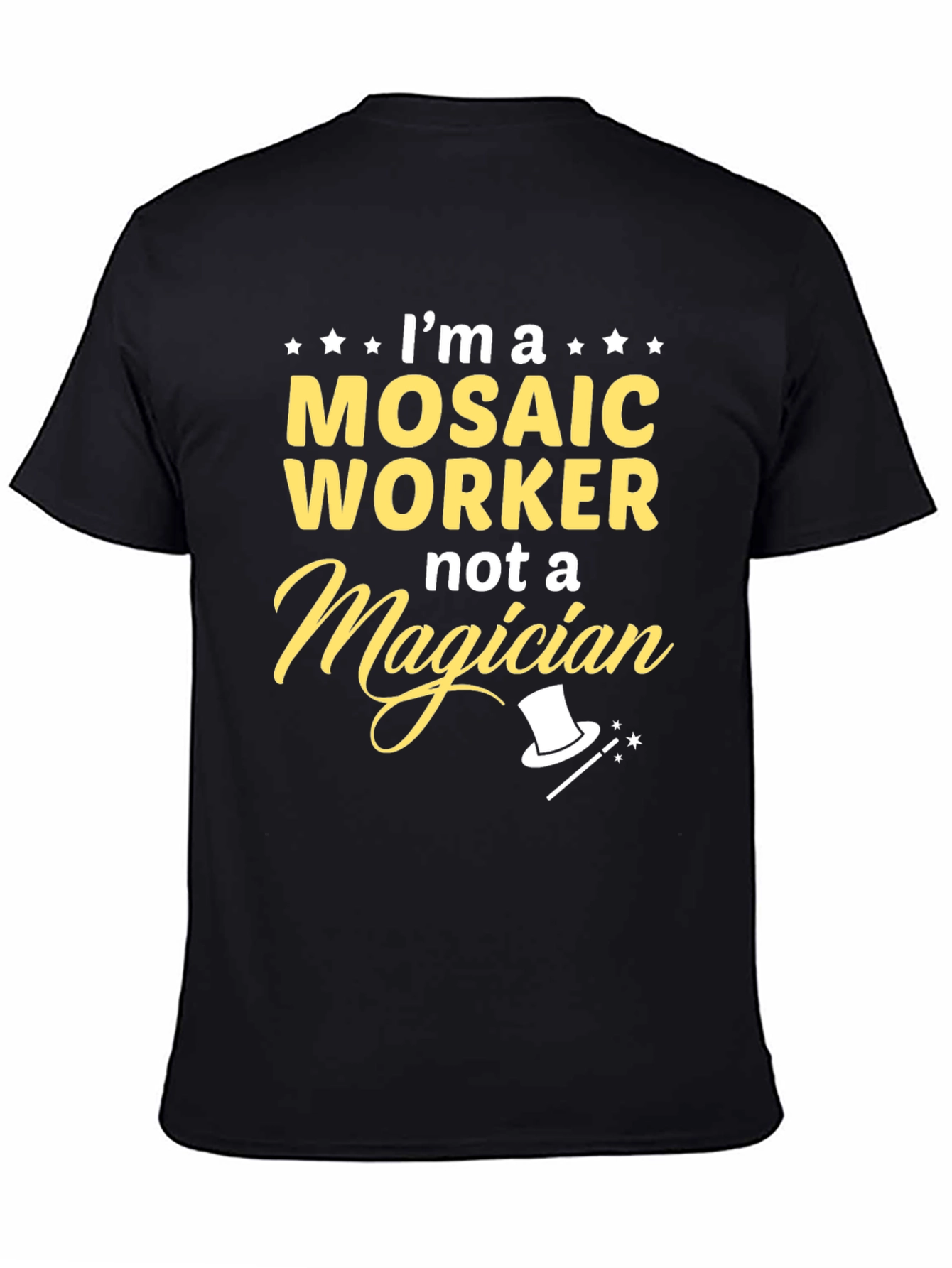 Black Mosaic Worker T-Shirt - Funny Job Pride Tee view 4
