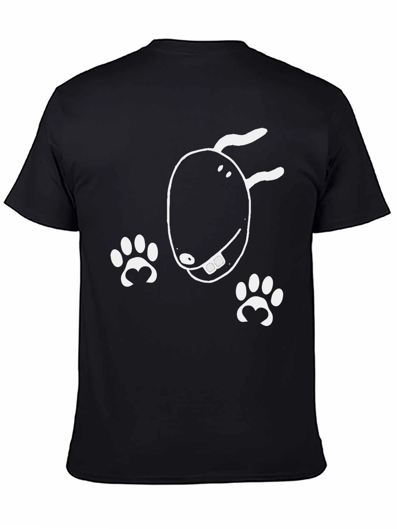 Black Dog Lover T-Shirt - Funny Cartoon Dog Design view 4