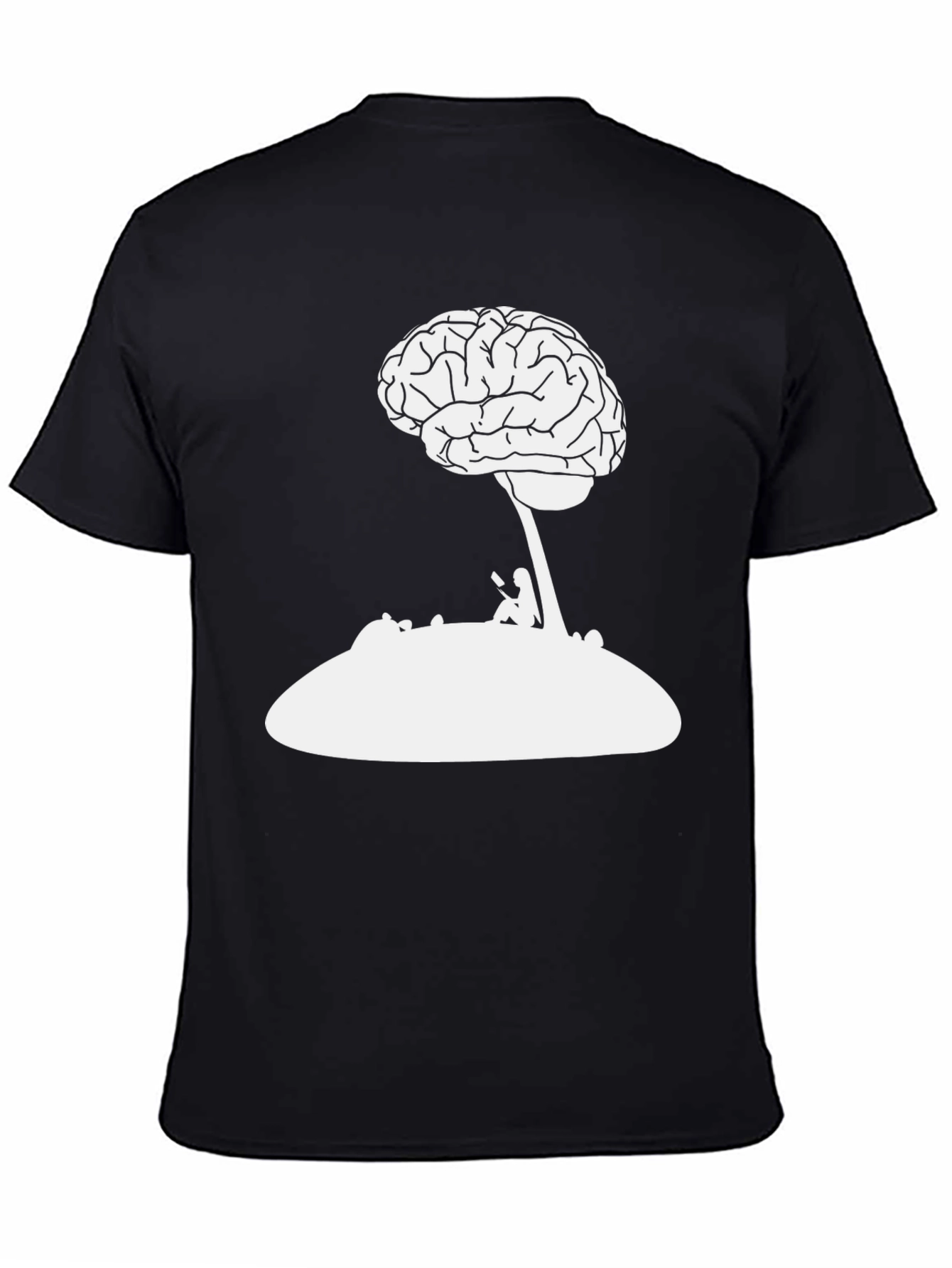 Black Brainy Black Tee - Thinker's Delight view 4