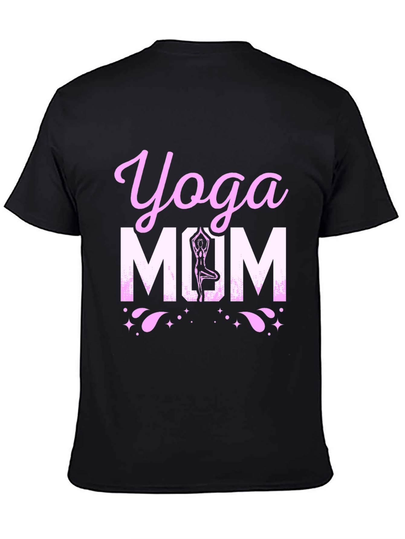 Black Yoga Mom Black Graphic T-Shirt view 4