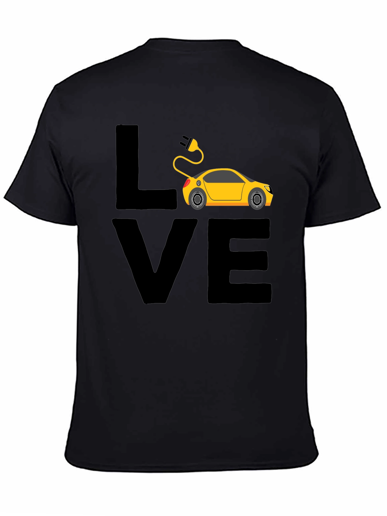 Black Electric Car Lover T-Shirt - Black view 4