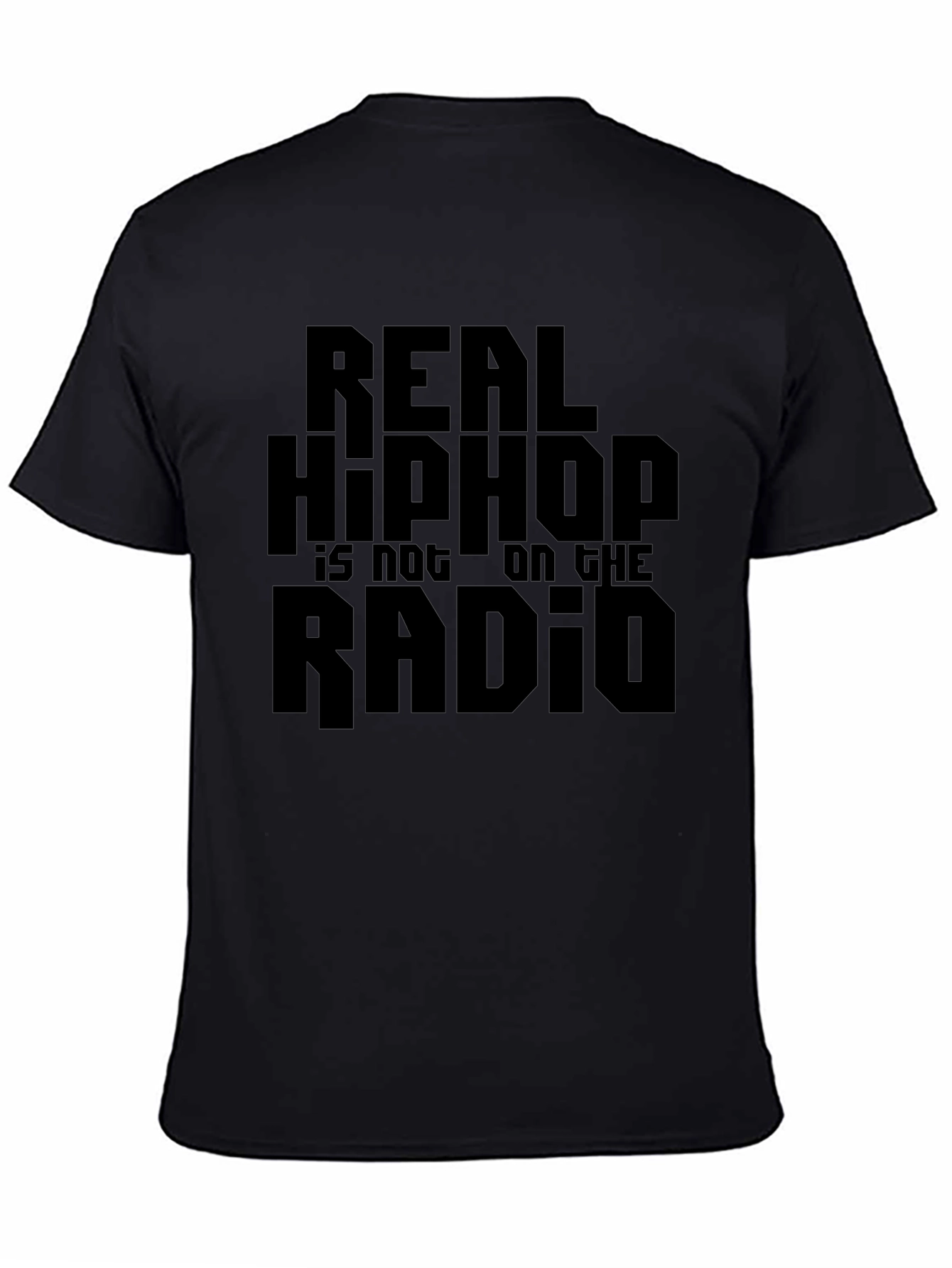 Black Real Hip Hop Tee - Black Graphic T-Shirt view 4