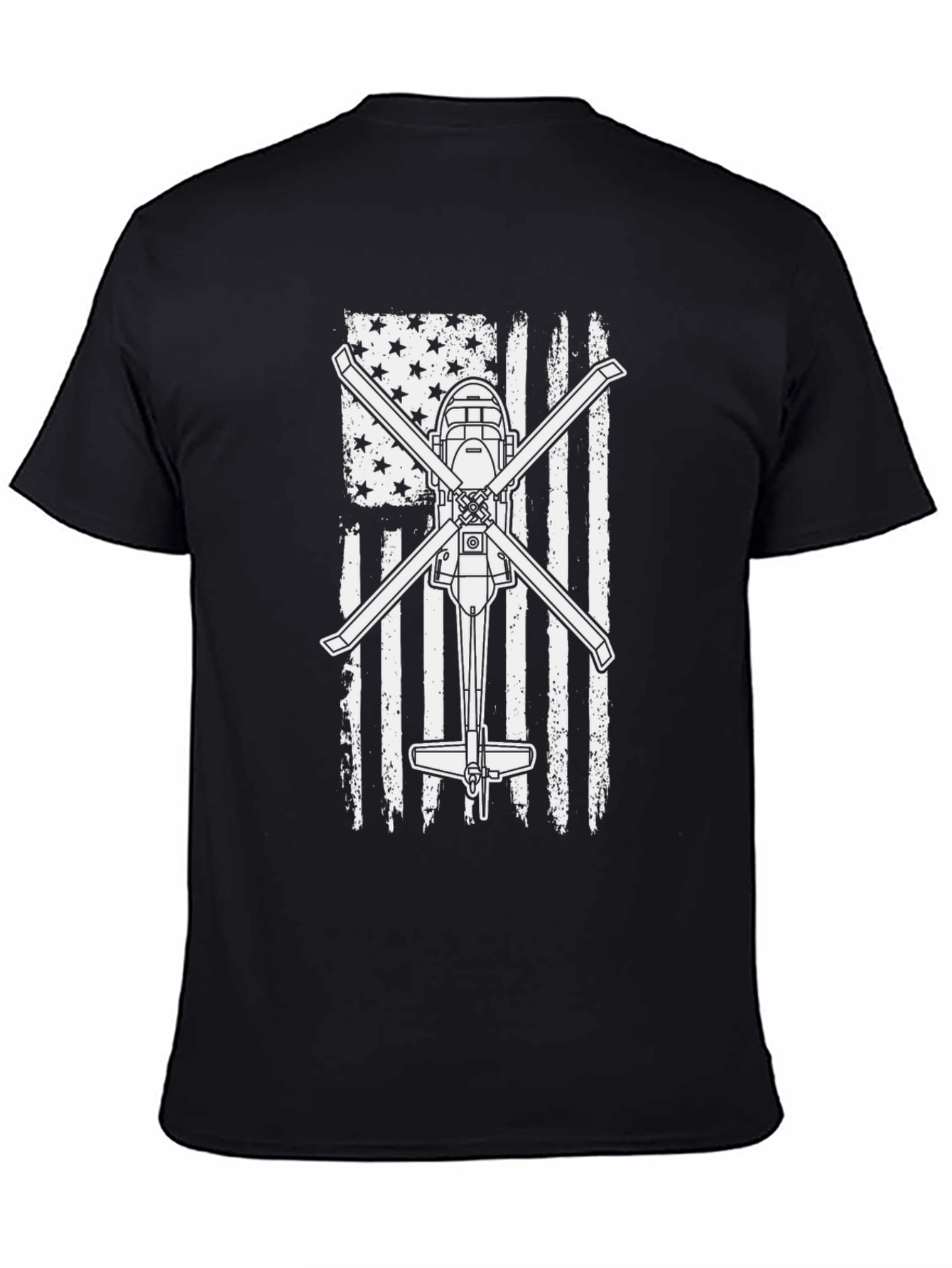 Black Helicopter American Flag Graphic Tee view 4