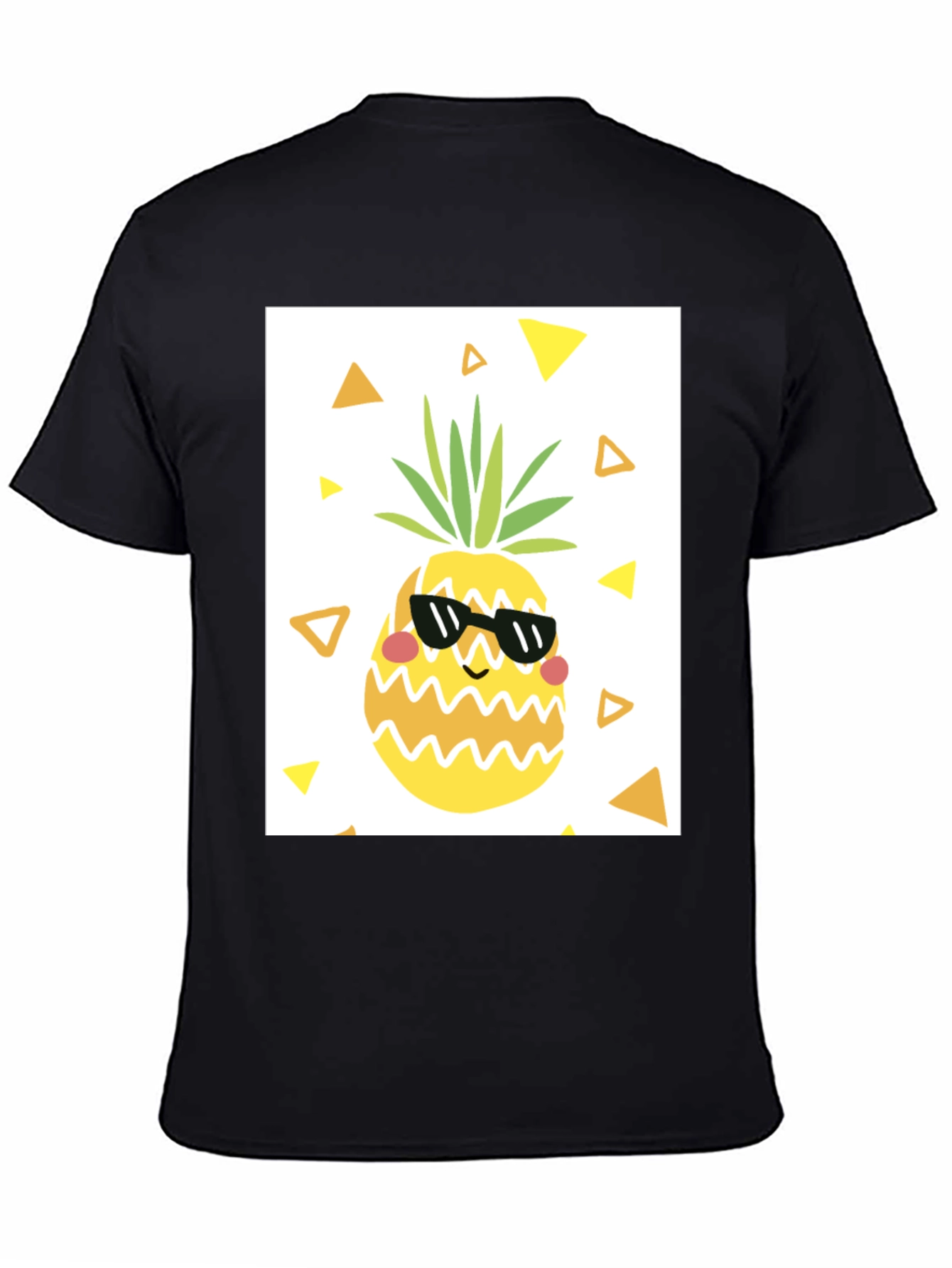 Black Cool Pineapple Graphic T-Shirt - Black Casual Tee view 4