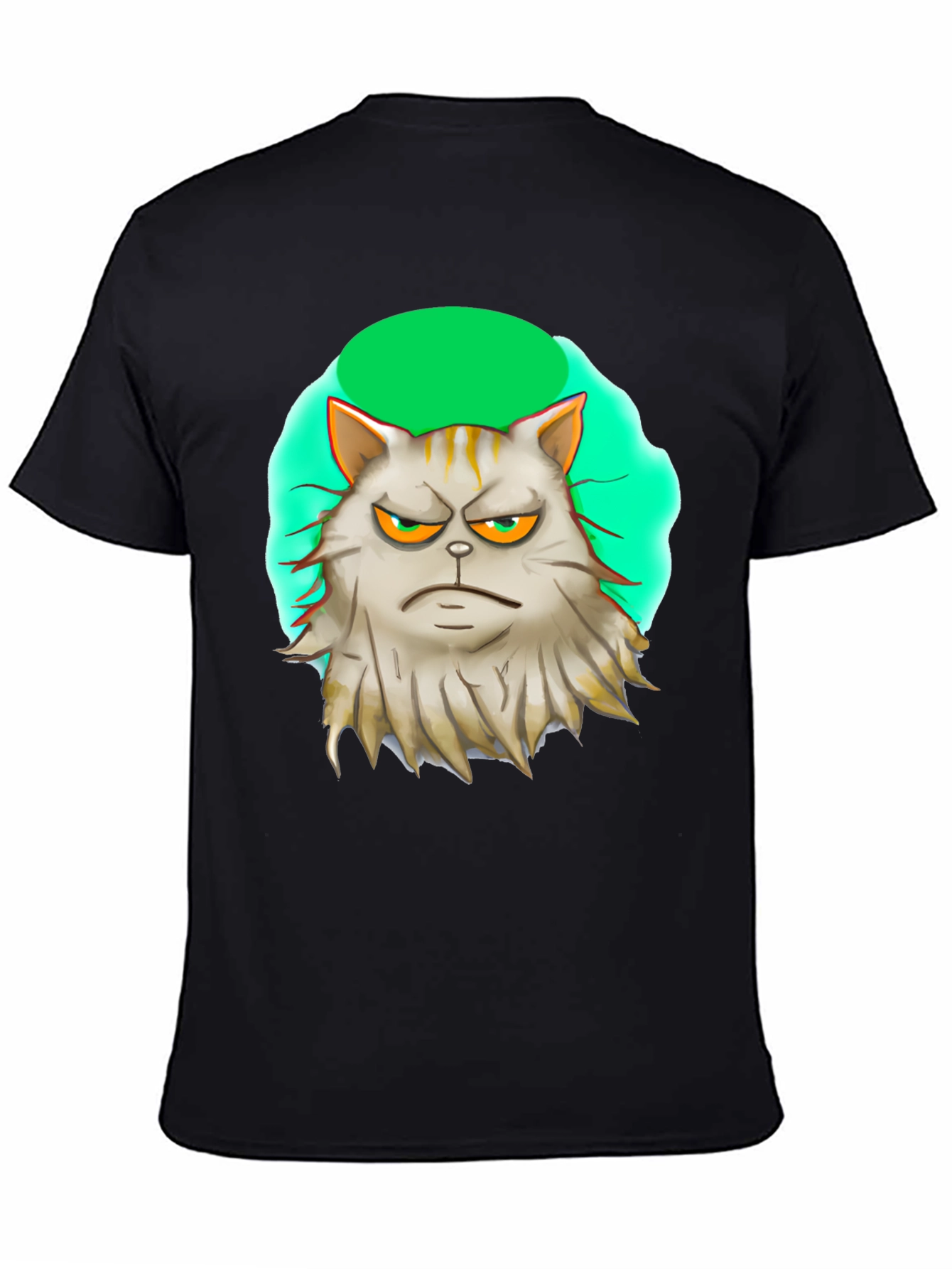 Black Grumpy Cat T-Shirt - Unique Graphic Tee view 4