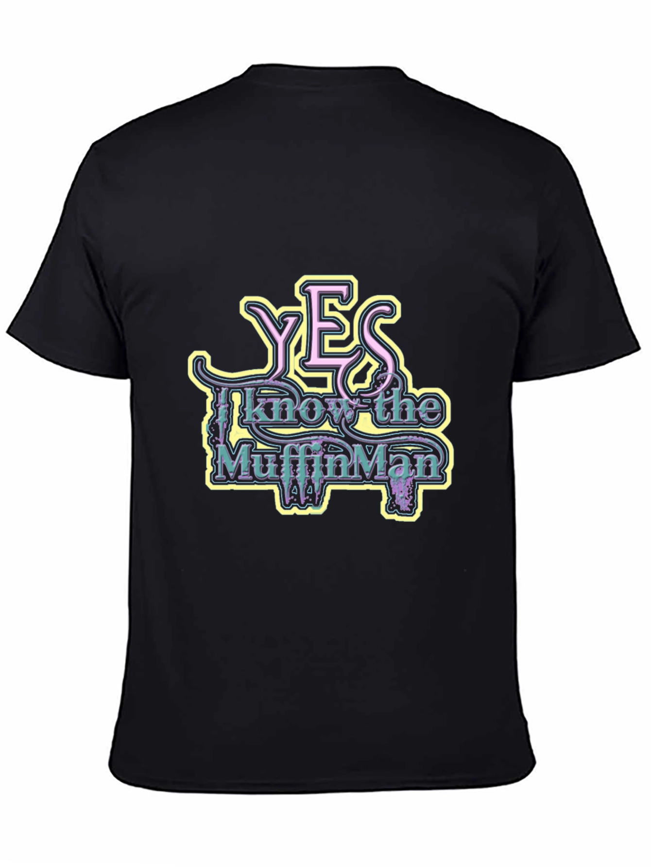 Black Yes I Know The Muffin Man Graphic Tee view 4