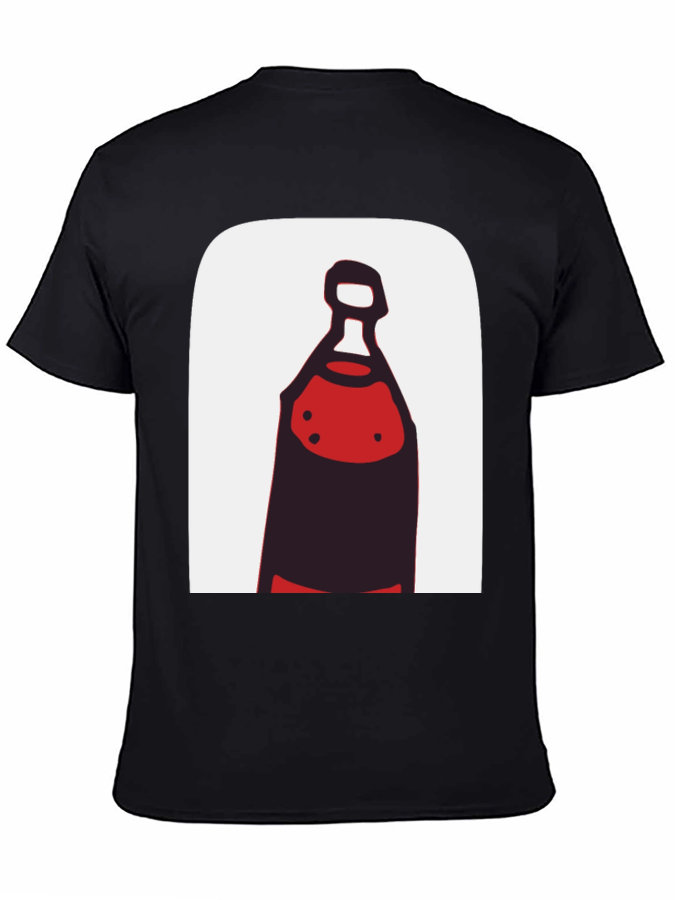 Black Abstract Bottle Graphic Tee - Black Cotton view 4