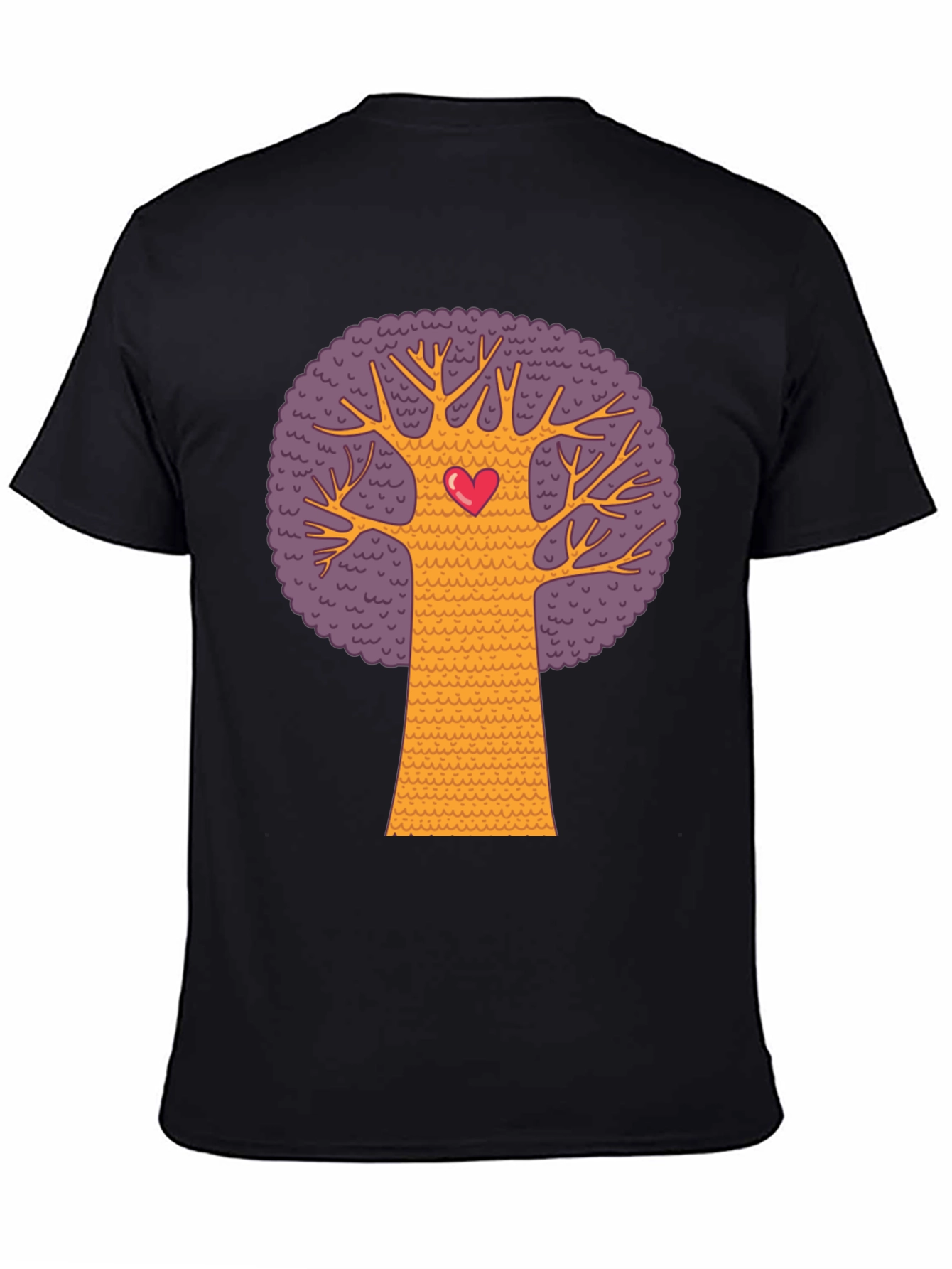 Black Heart Tree Graphic Tee - Black Cotton Blend T-Shirt view 4