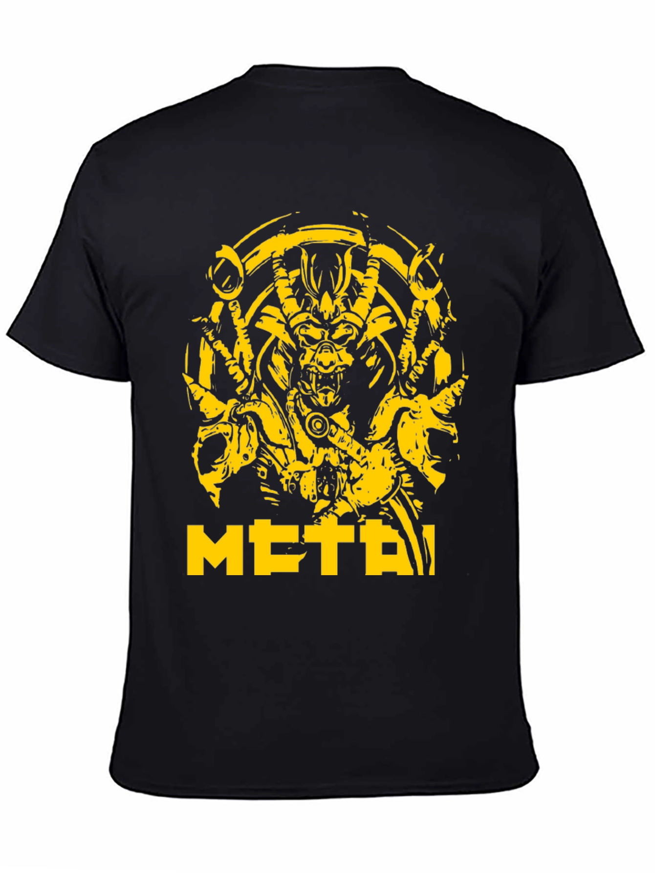 Black Metal Demon Graphic Tee - Black view 4
