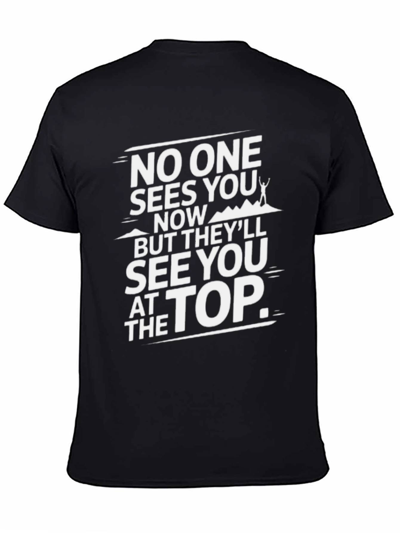 Black Inspirational Climb T-Shirt - Reach the Top view 4
