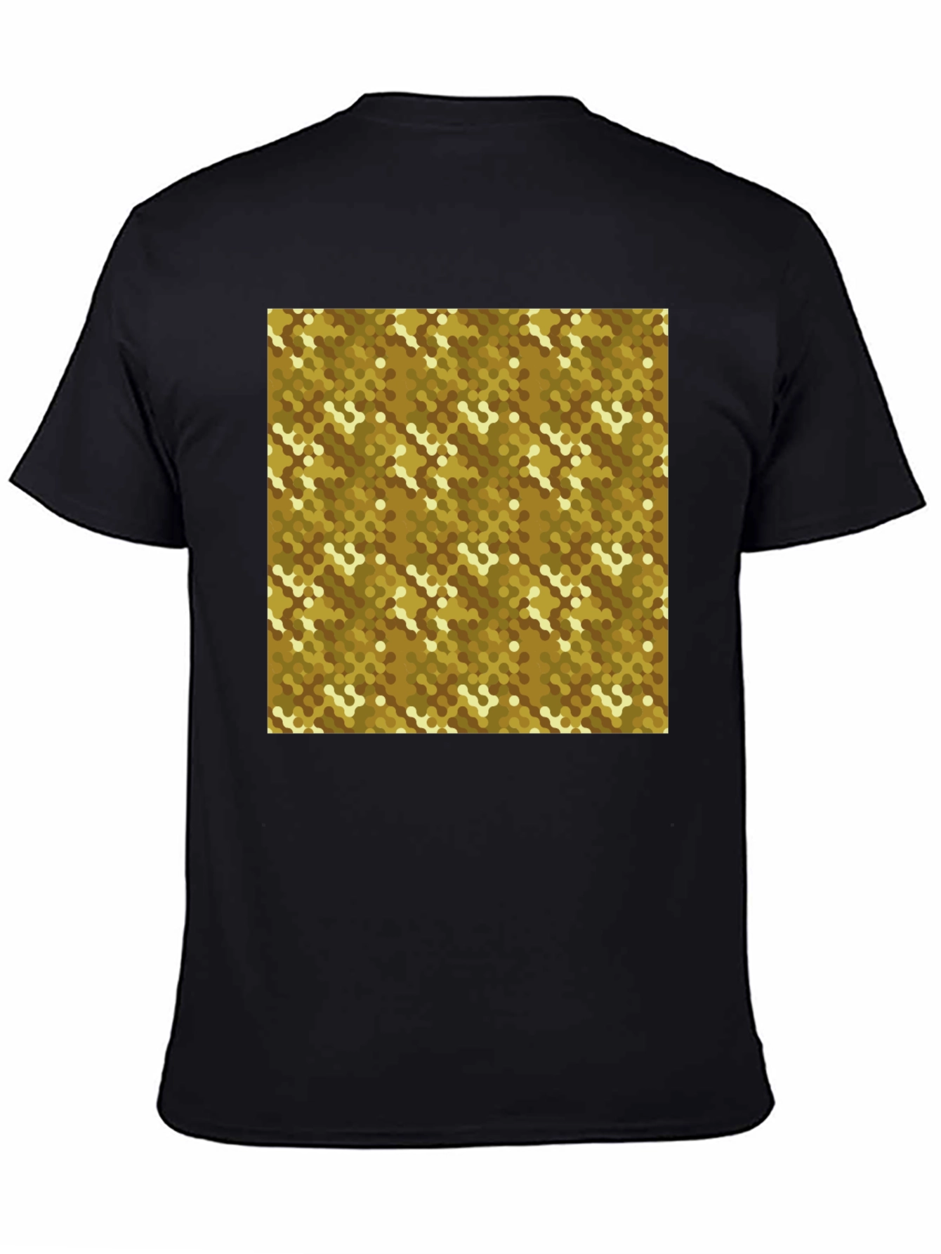 Black Geometric Pattern T-Shirt - Modern Black Tee view 4