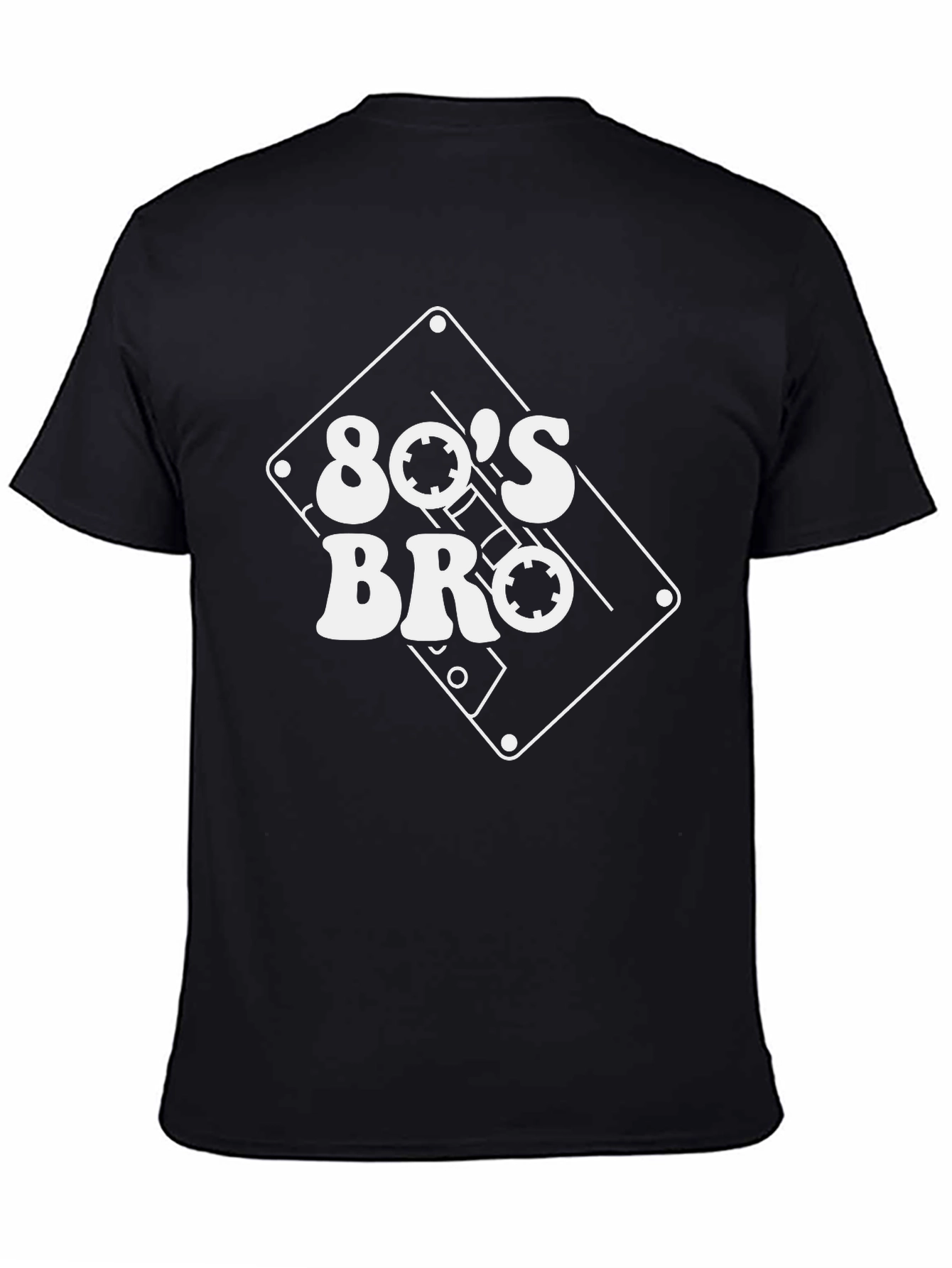 Black 80's Bro Retro Cassette Tape T-Shirt view 4