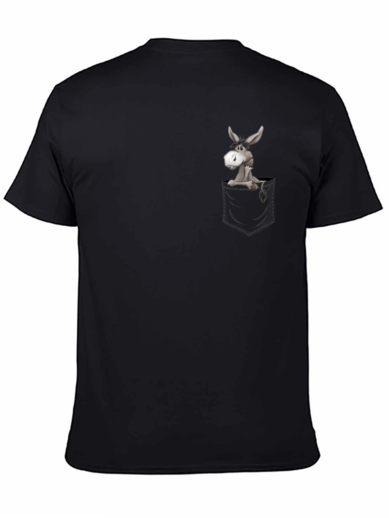 Black Donkey in Pocket Graphic T-Shirt - Casual & Fun view 4