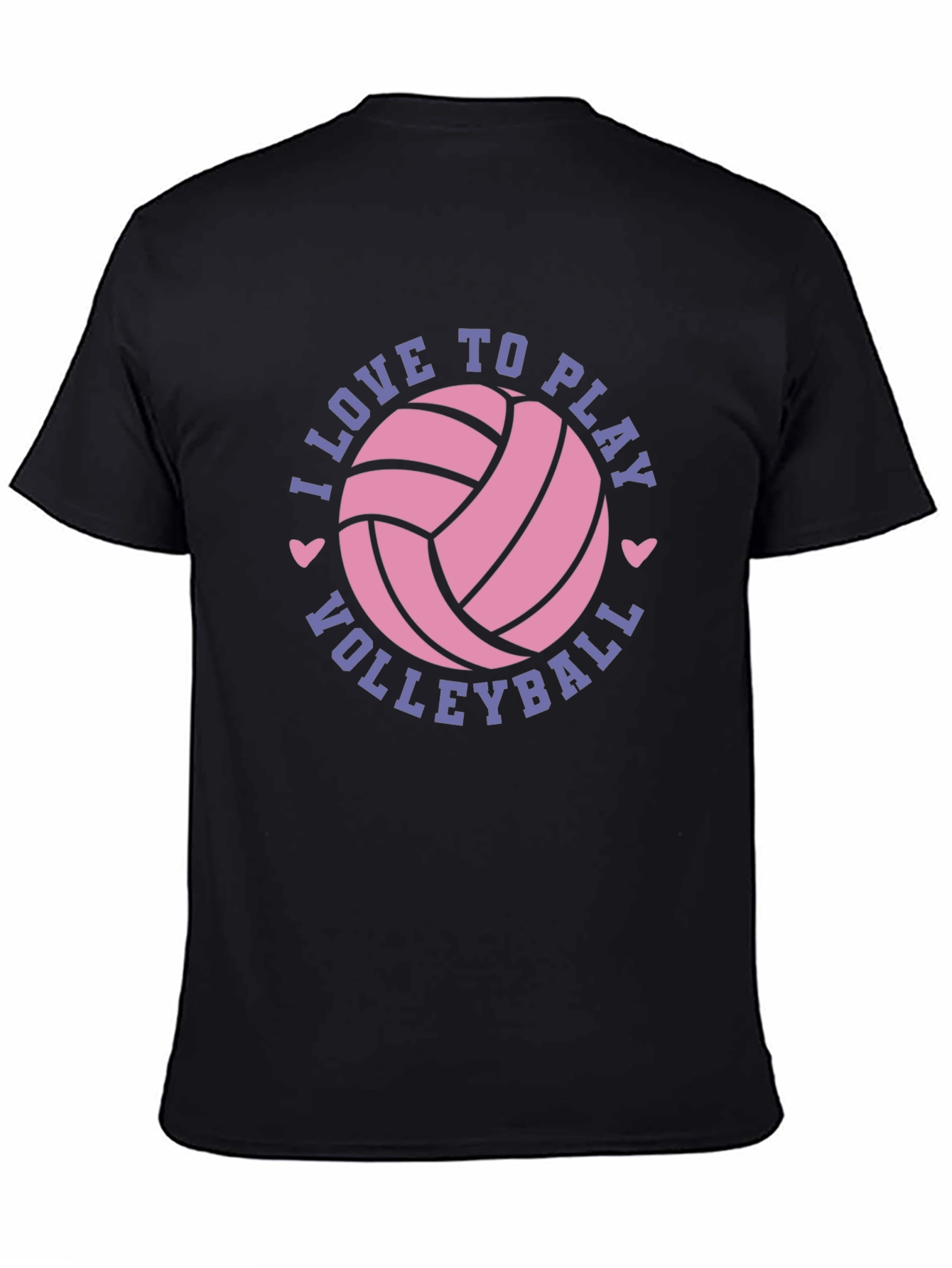 Black I Love to Play Volleyball Graphic Tee Shirt view 4
