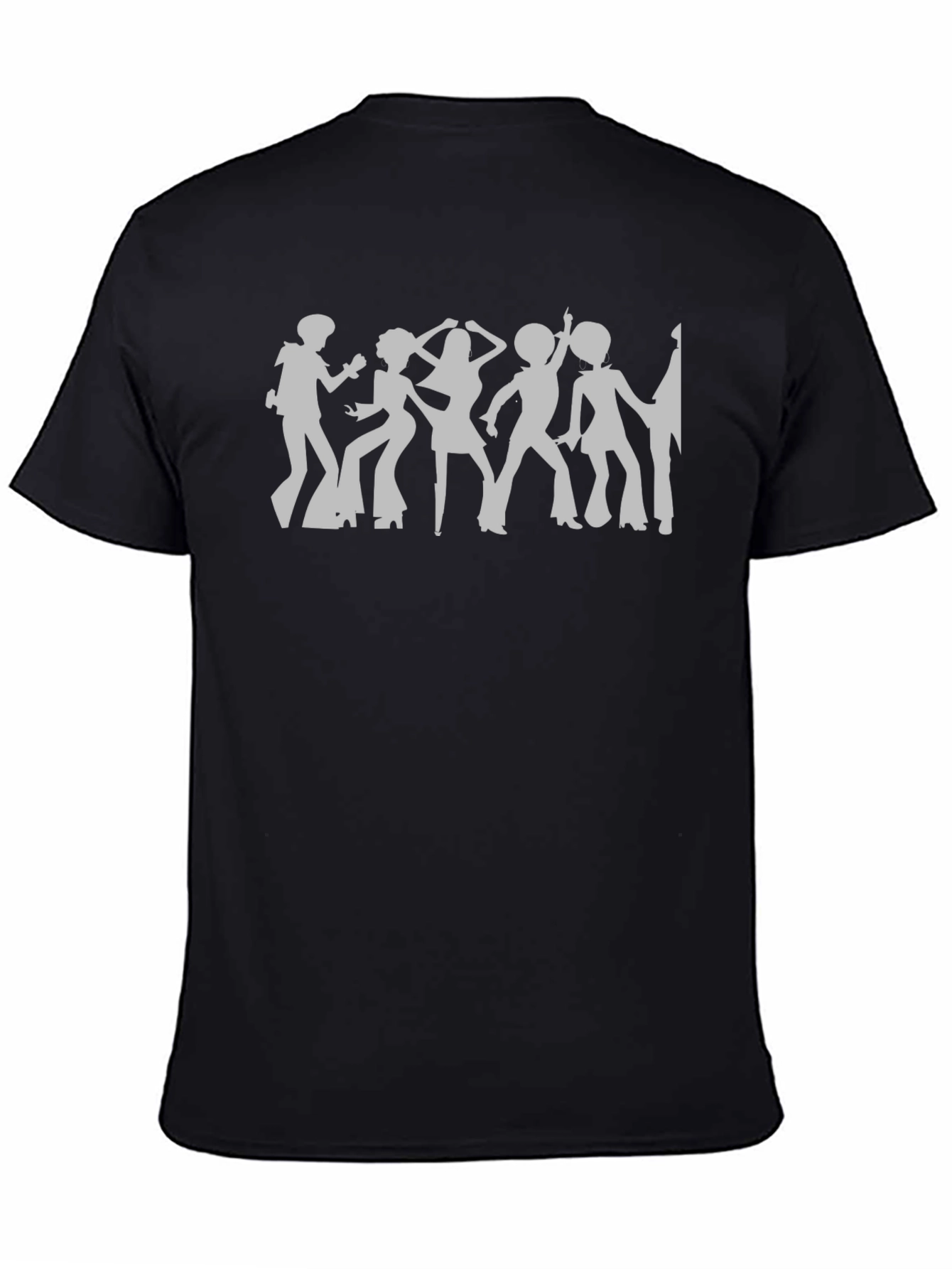 Black Retro Disco Dance Silhouette Black T-Shirt view 4