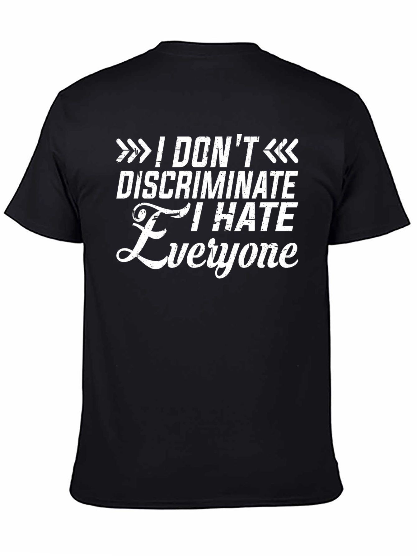 Black I Hate Everyone Black Graphic T-Shirt view 4