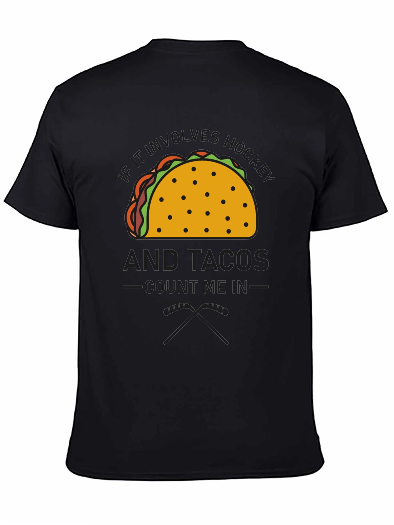 Black Hockey and Tacos Graphic Tee view 4