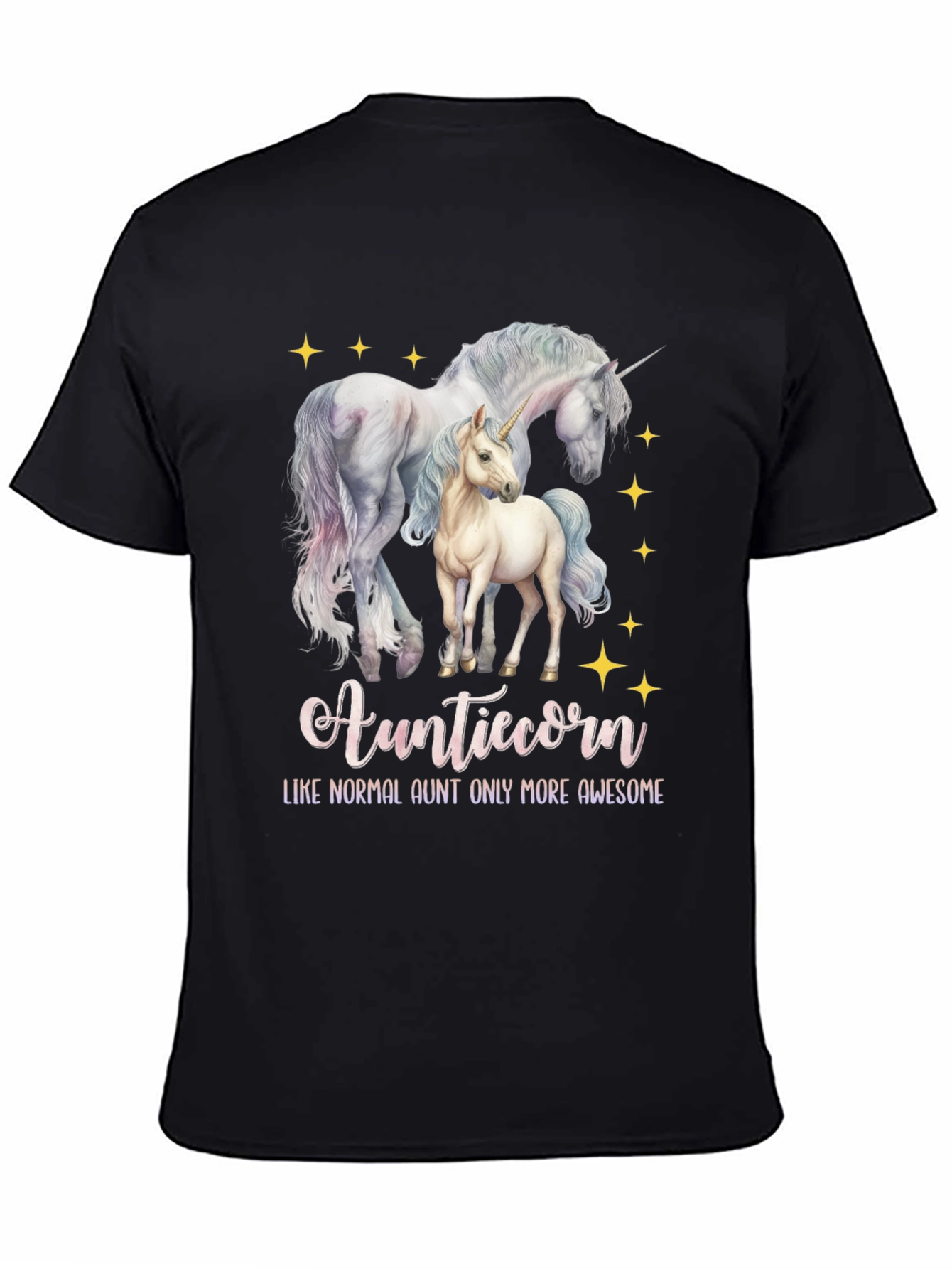 Black Auntiecorn Unicorn Graphic Tee view 4