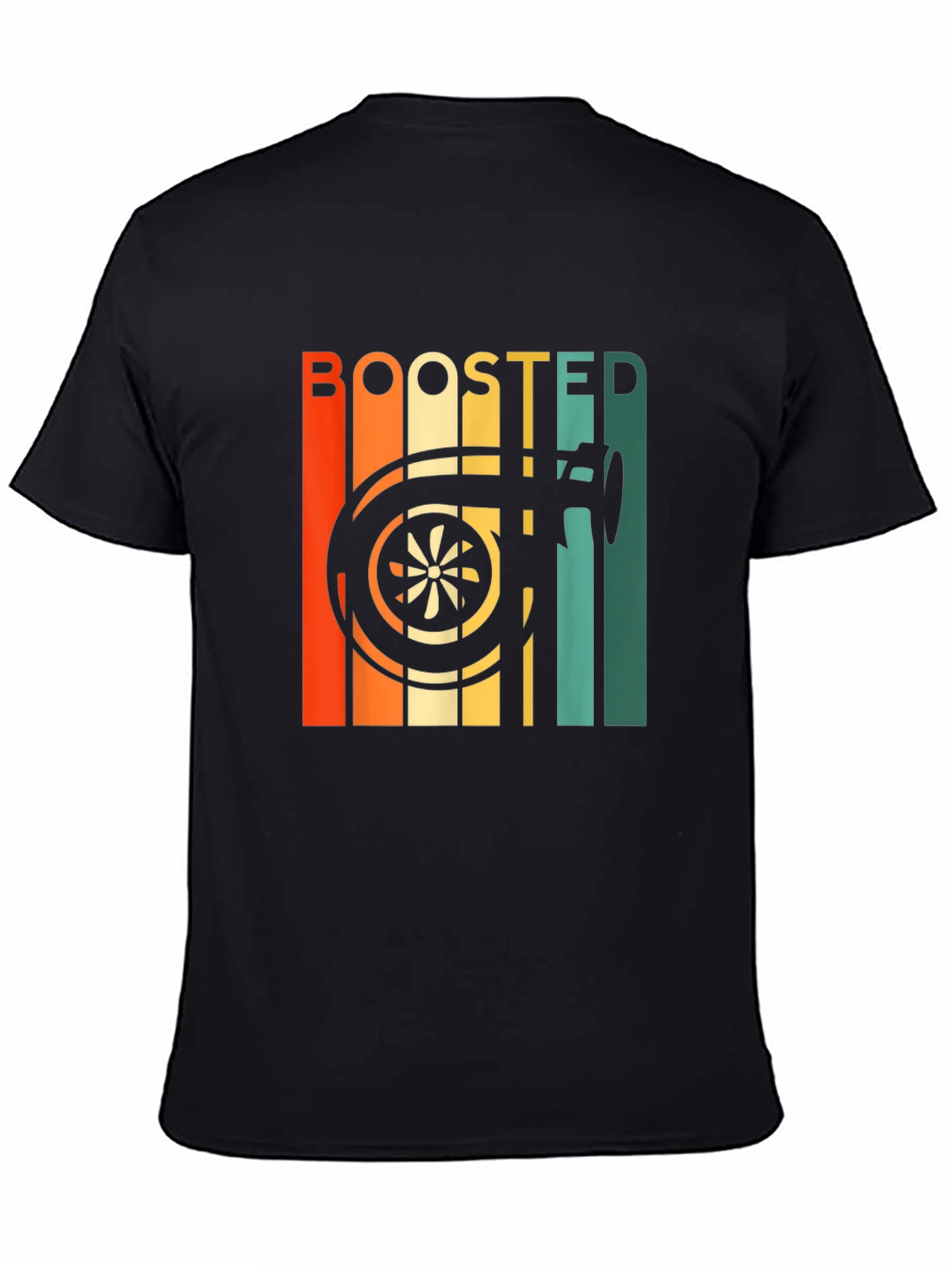 Black Boosted Turbo T-Shirt - Automotive Enthusiast Style view 4