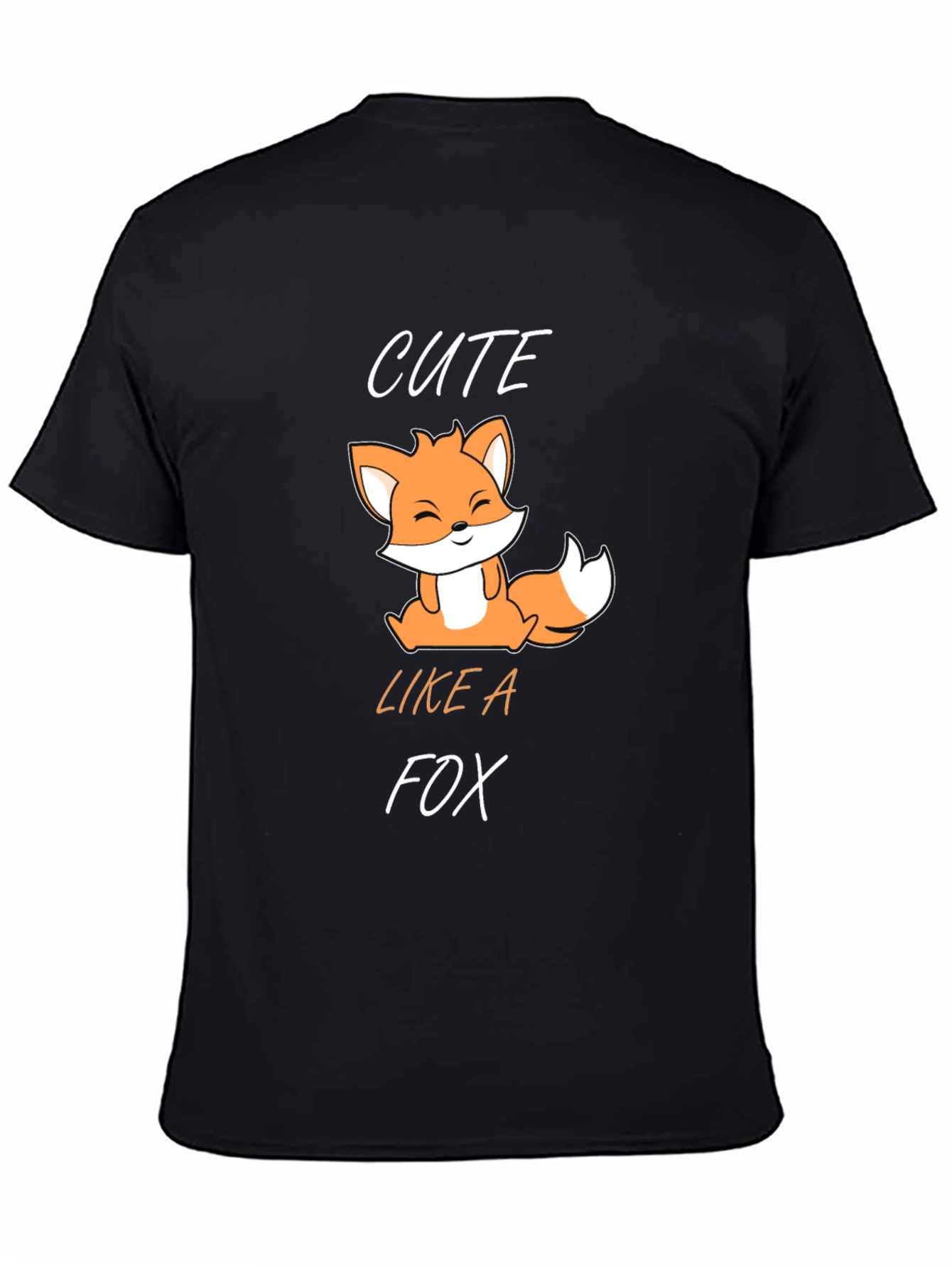 Black Cute Fox Graphic T-Shirt - Black view 4