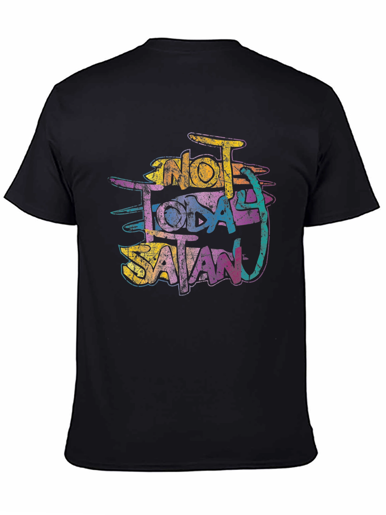 Black Not Today Satan Graphic T-Shirt - Black Casual Tee view 4