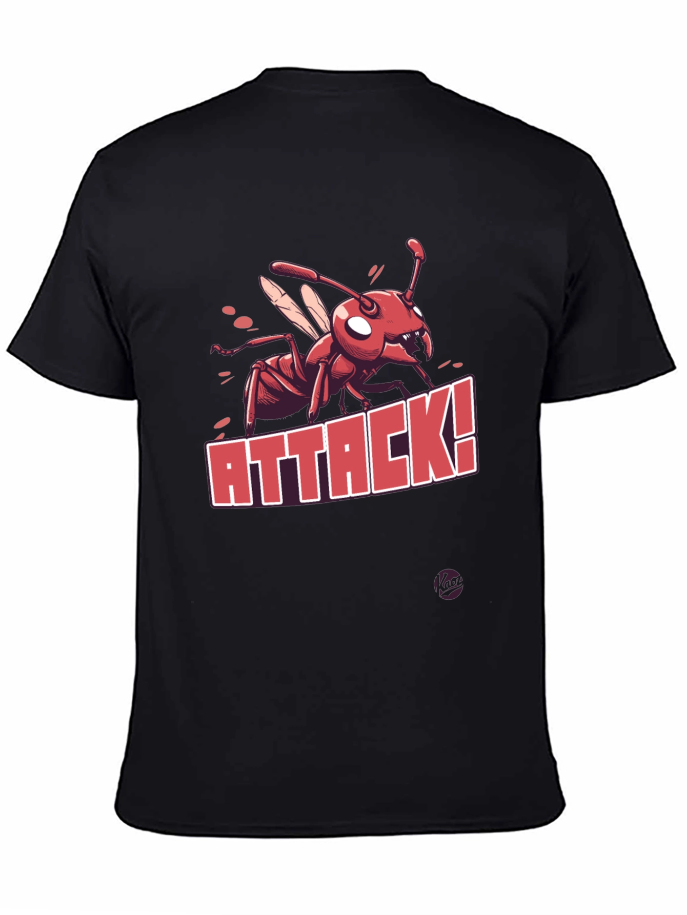 Black Ant Attack Graphic T-Shirt - Men's Black Tee view 4