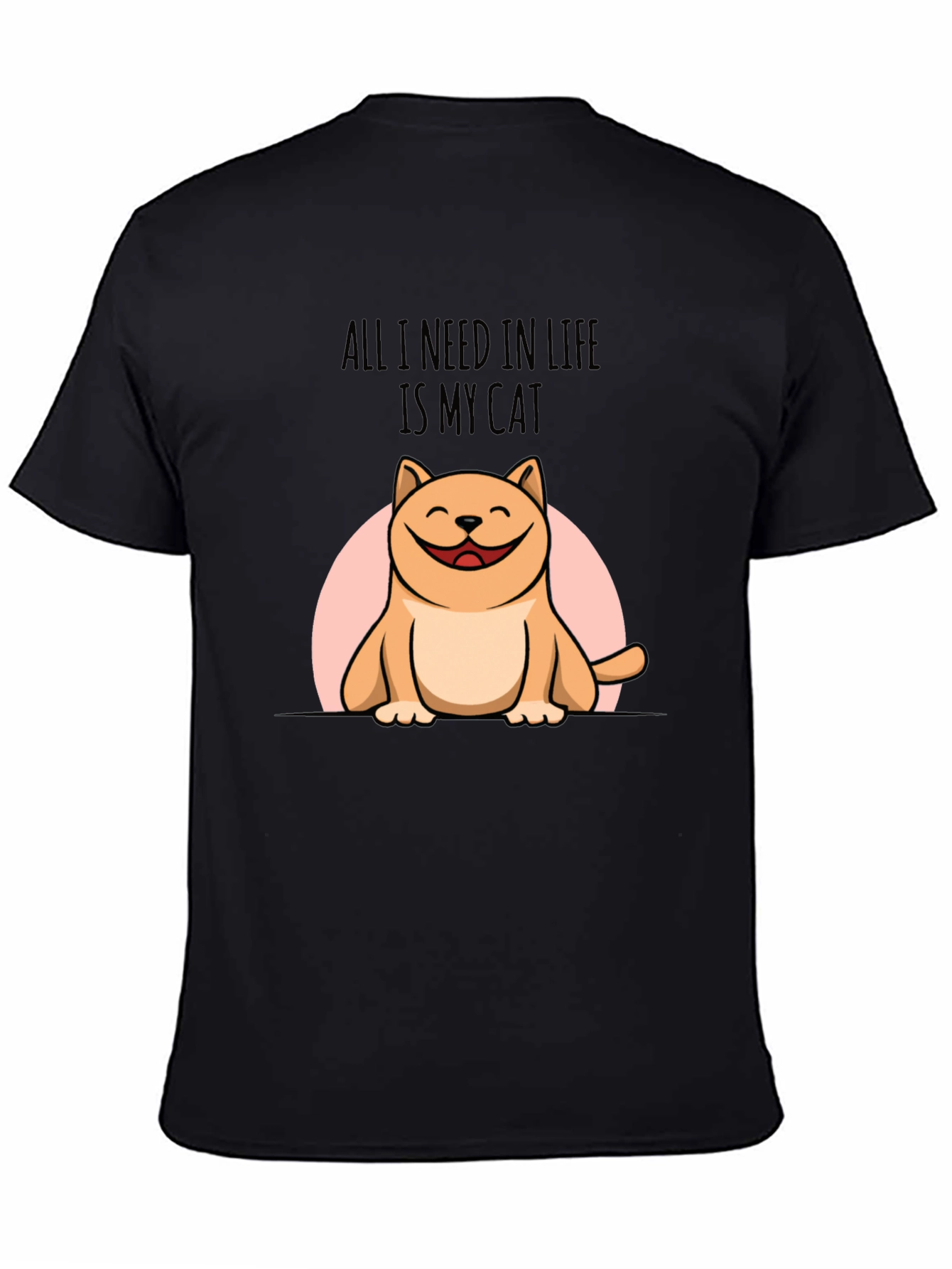 Black All I Need is My Cat T-Shirt view 4