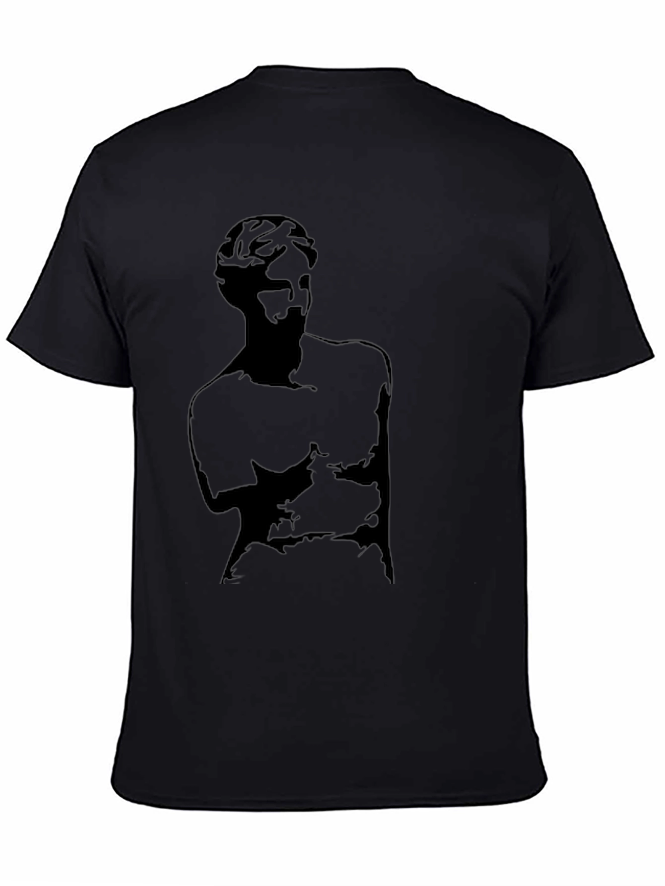 Black Men's Black Statue Graphic Tee view 4